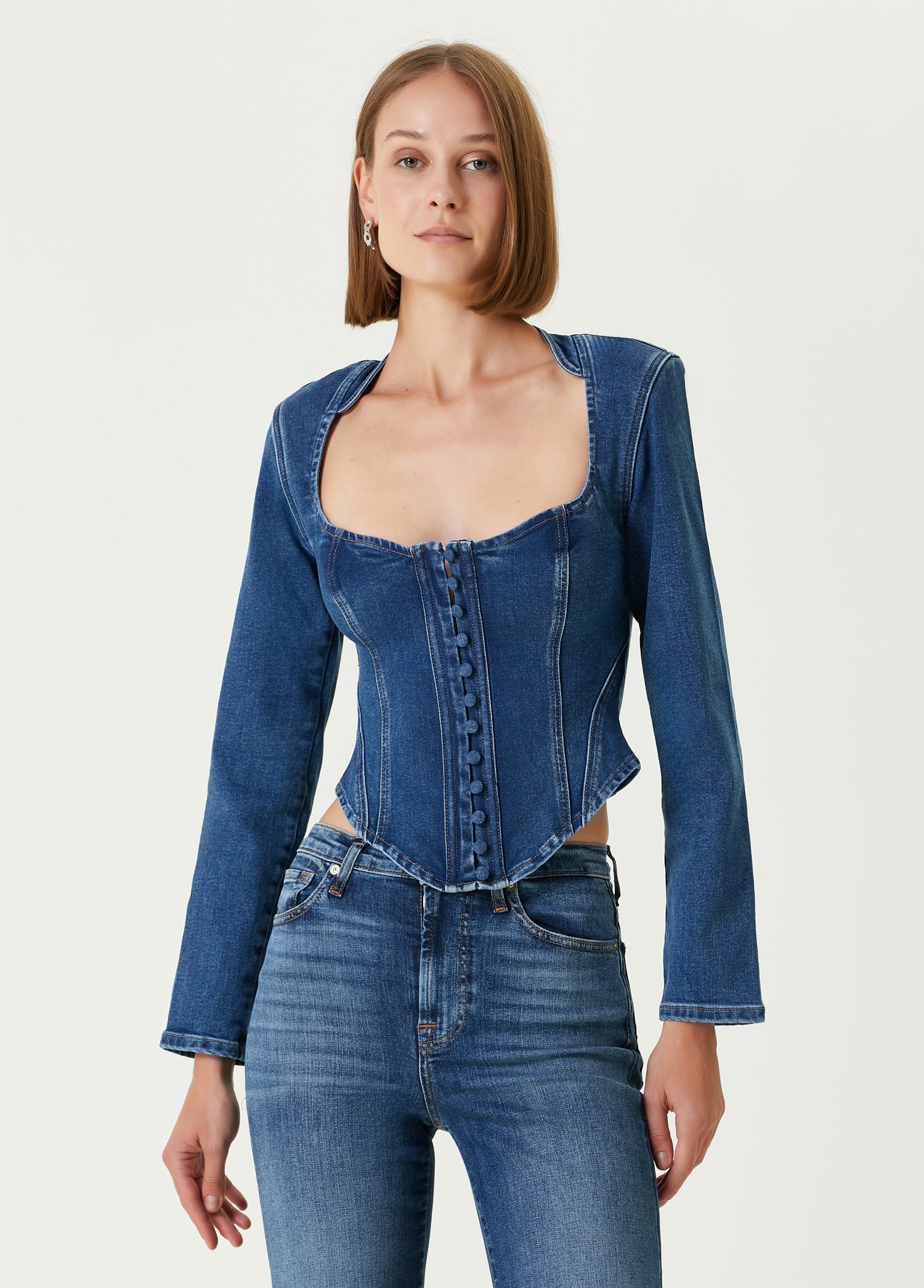 YOUR *ITCH CORSET DENIM TOP