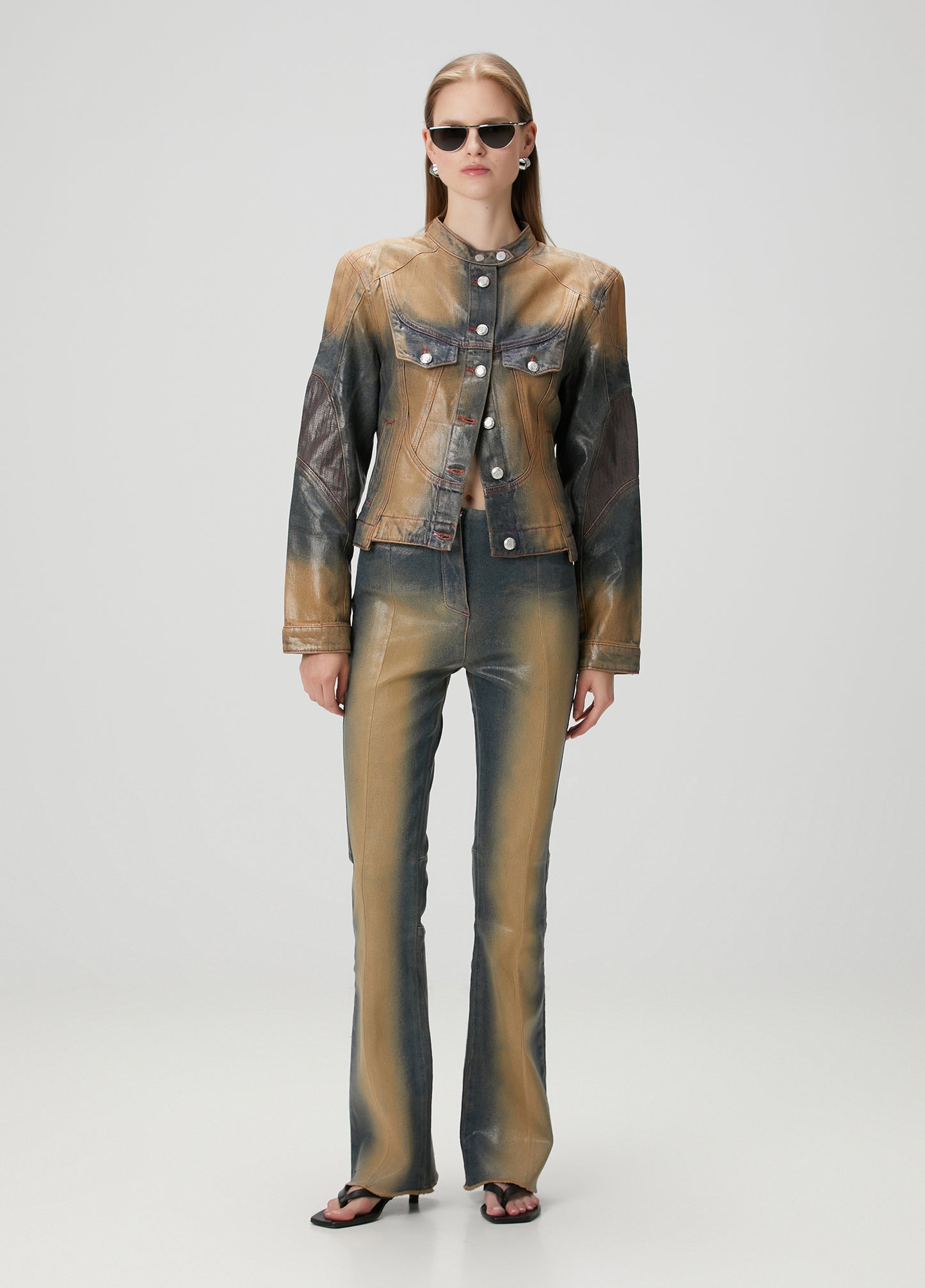 Day to Night in LA Parlak Görünümlü Flare Pantolon