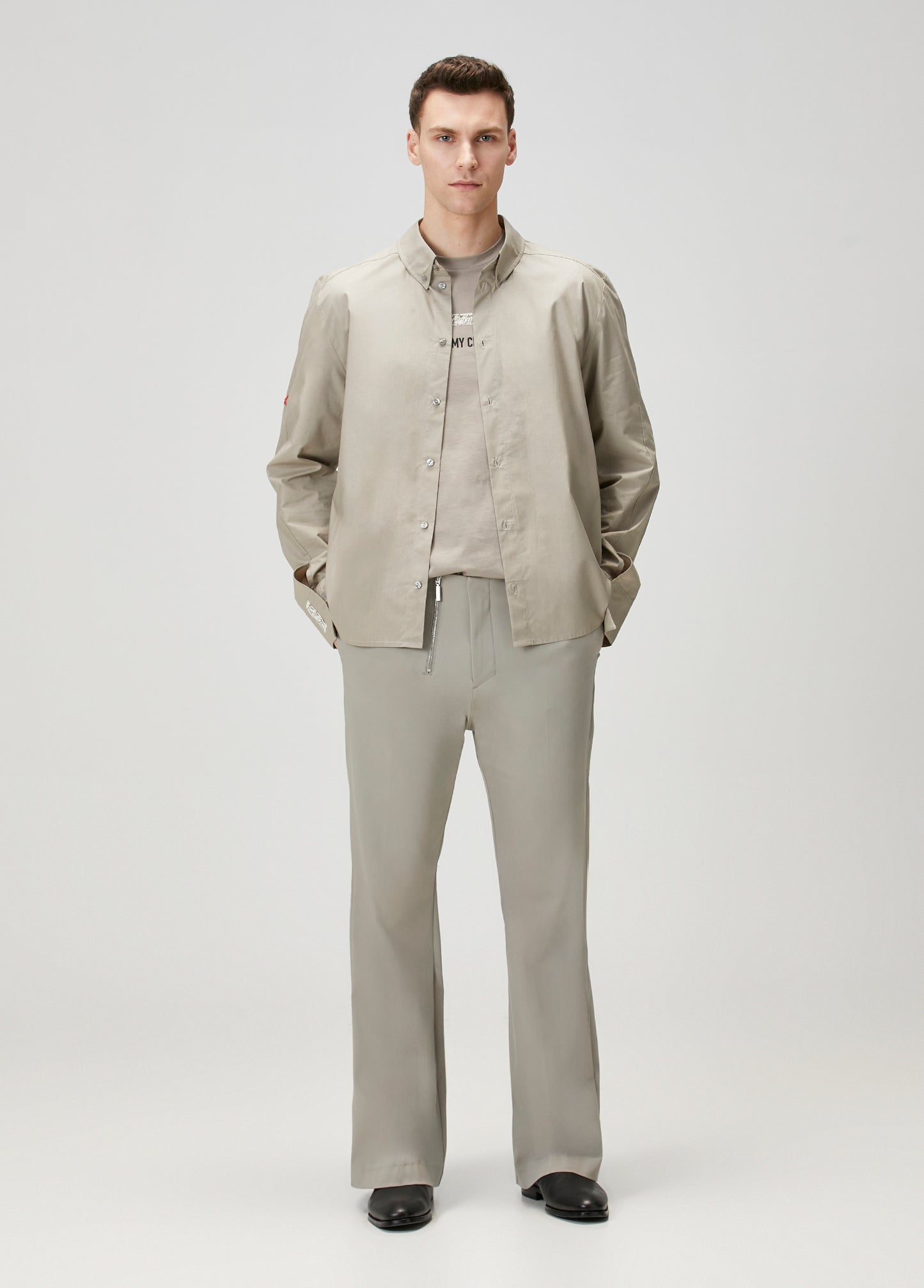 Day to Night in LA Yama Detaylı Dokuma Gömlek