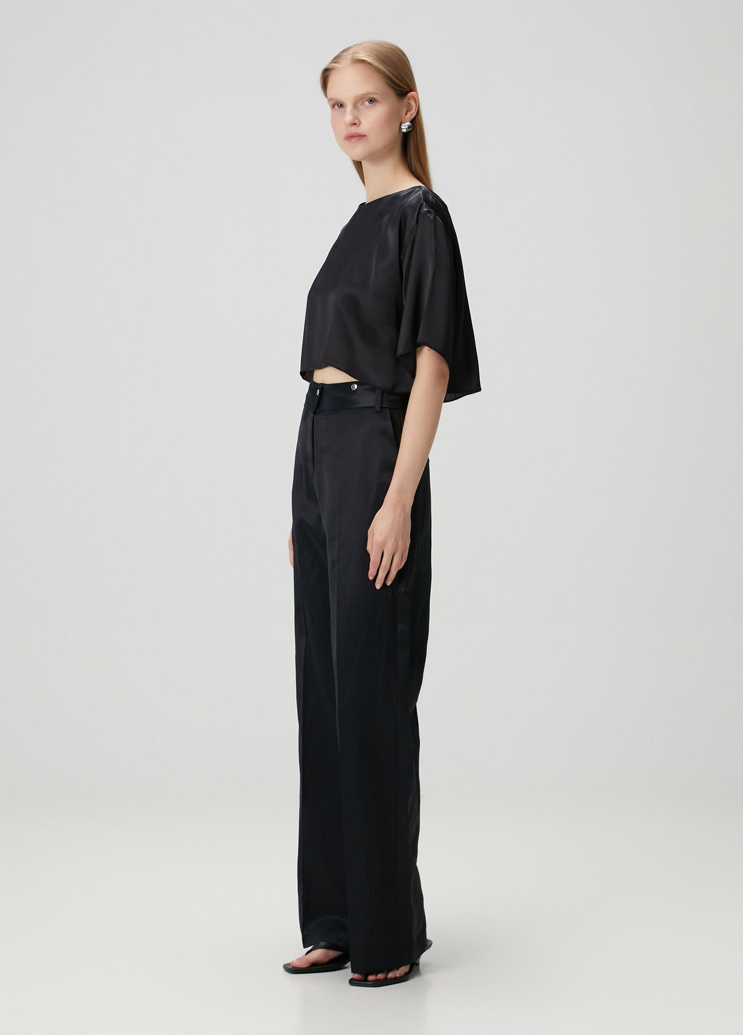 Day to Night in LA Oversize İpek Kısa Bluz