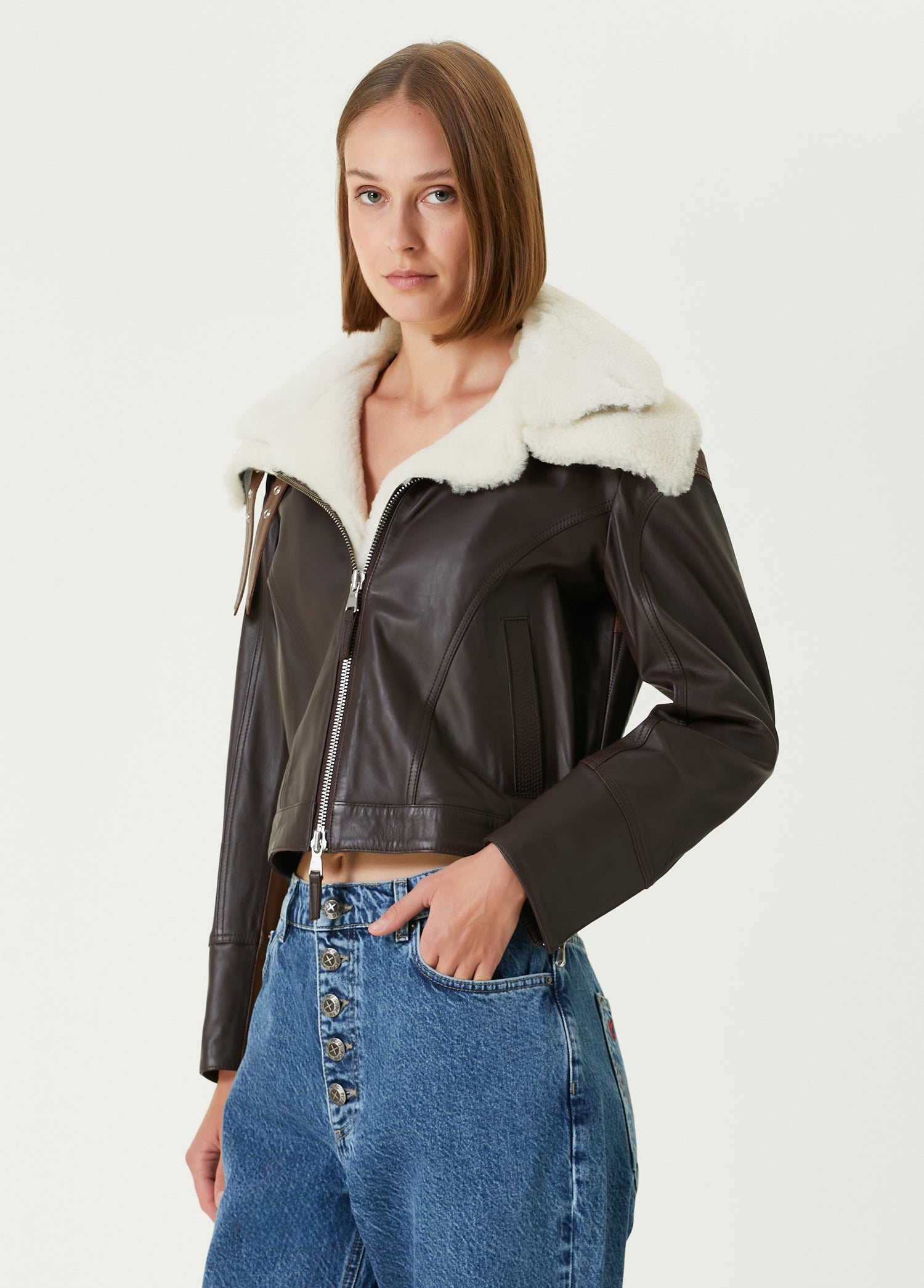 Double Collar Leather Jacket
