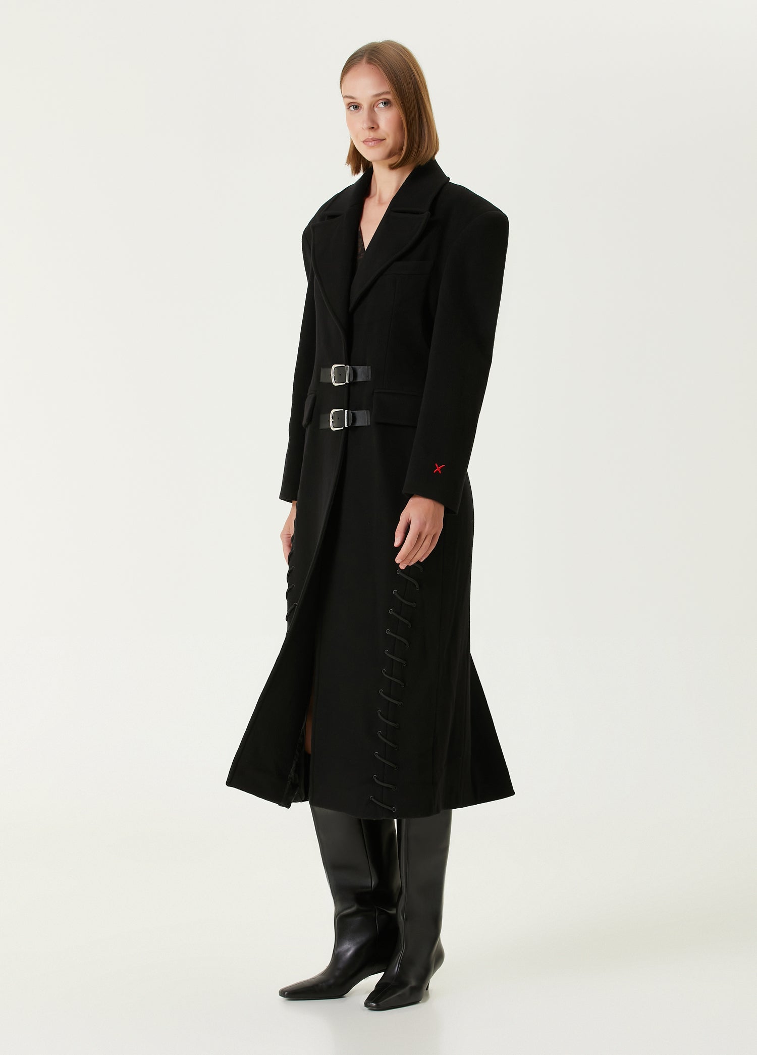 YOUR *ITCH CASHMERE BLEND LONG OVERCOAT - BLACK