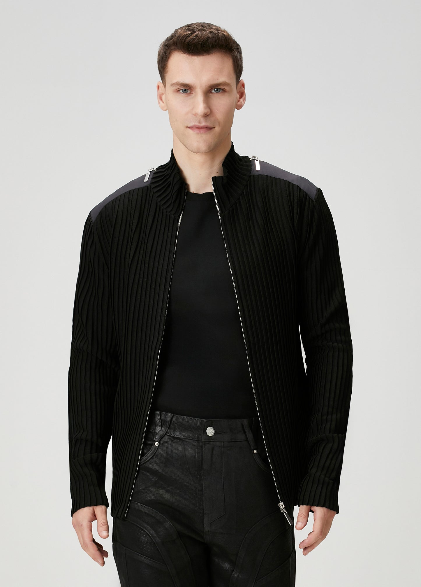 Day to Night in LA Knit Cardigan With Zip Detail