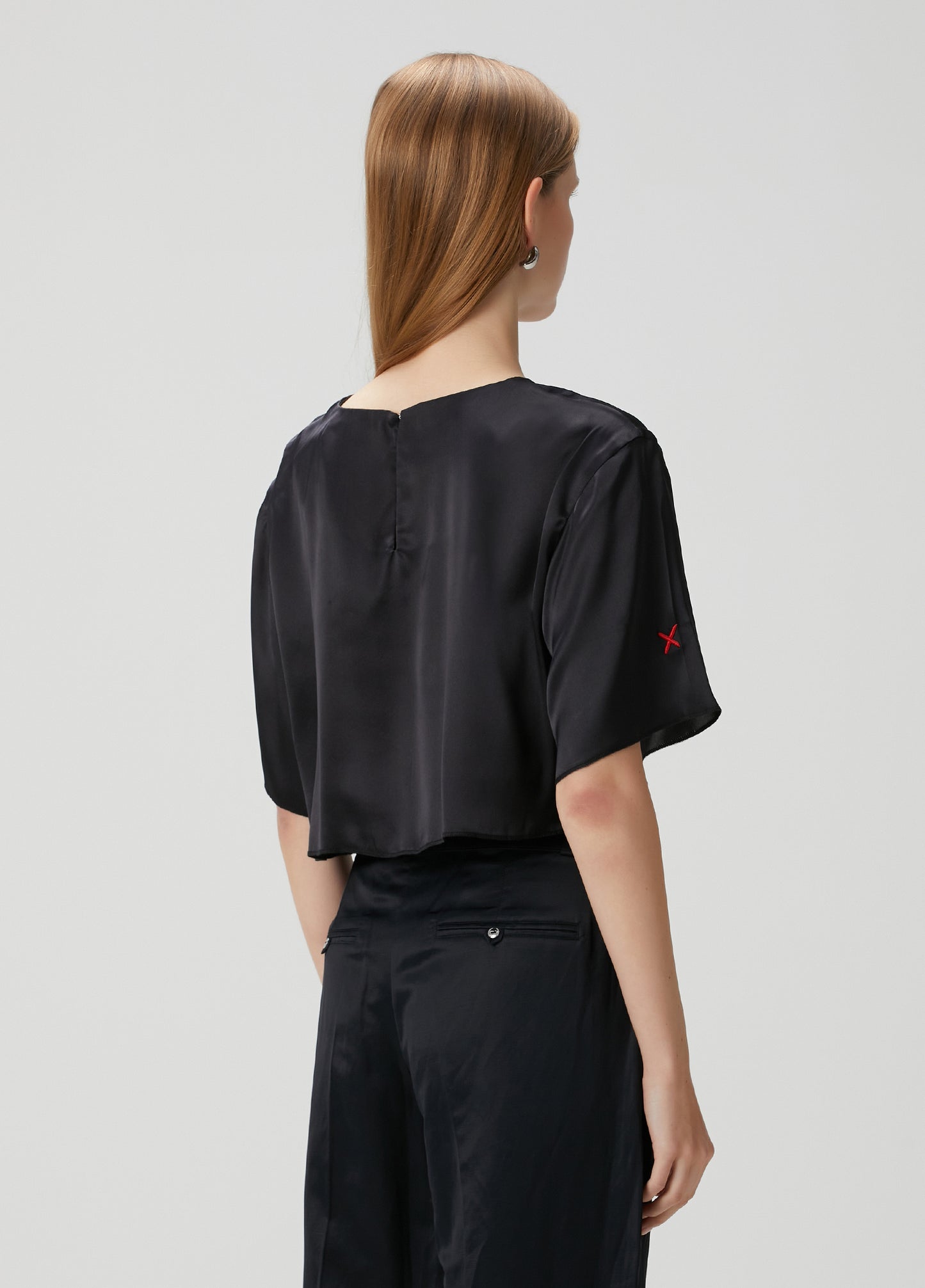 Day to Night in LA Oversize İpek Kısa Bluz