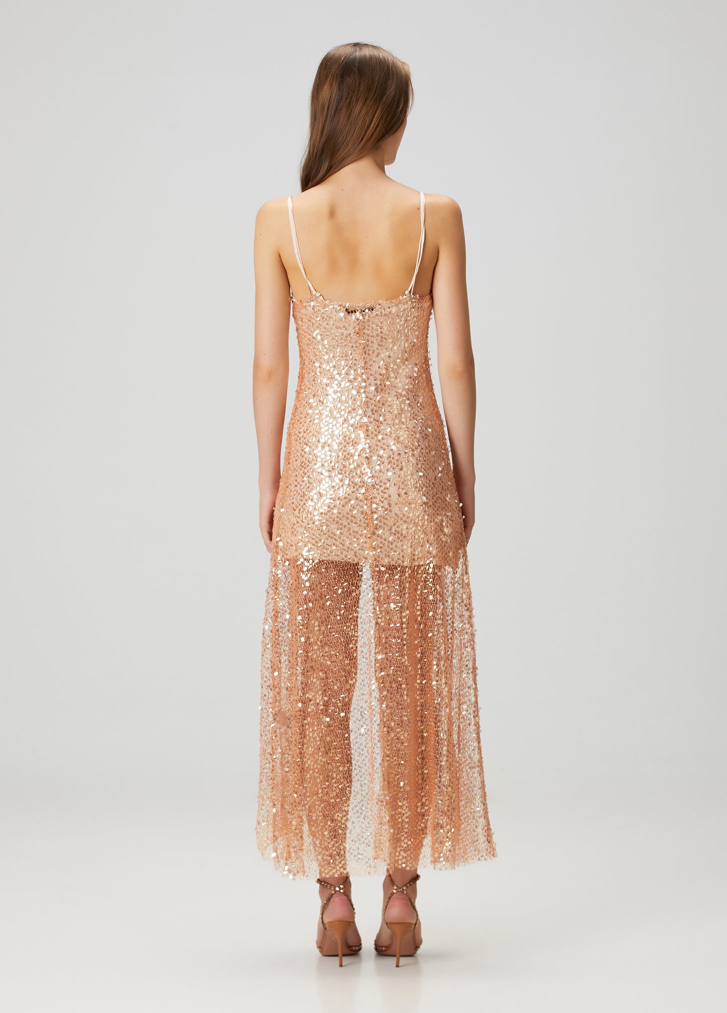 Euphoria Turuncu Taş Detaylı Elbise