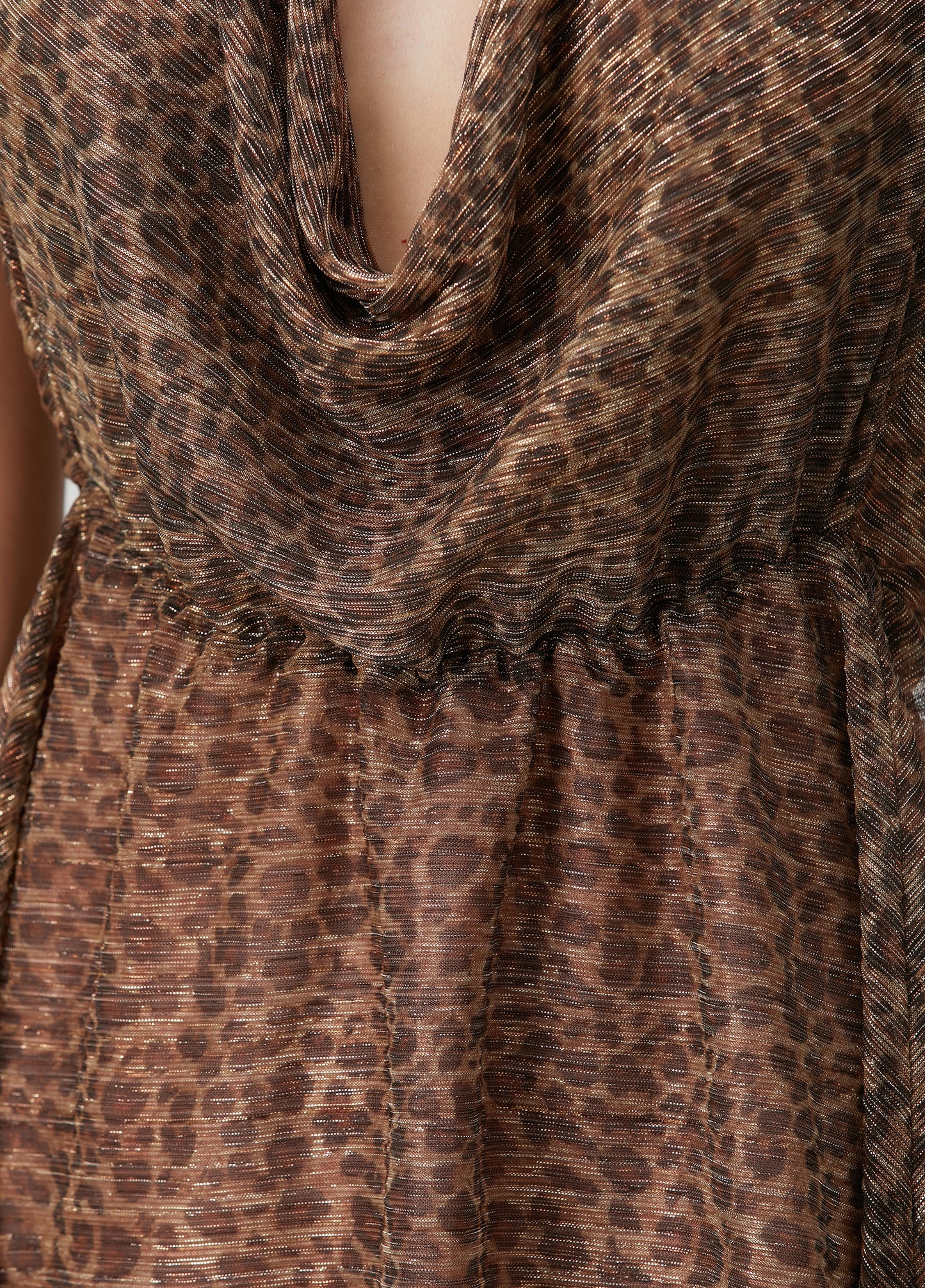 Euphoria Leopar Desenli Boyun  Bağlamalı Mini Elbise