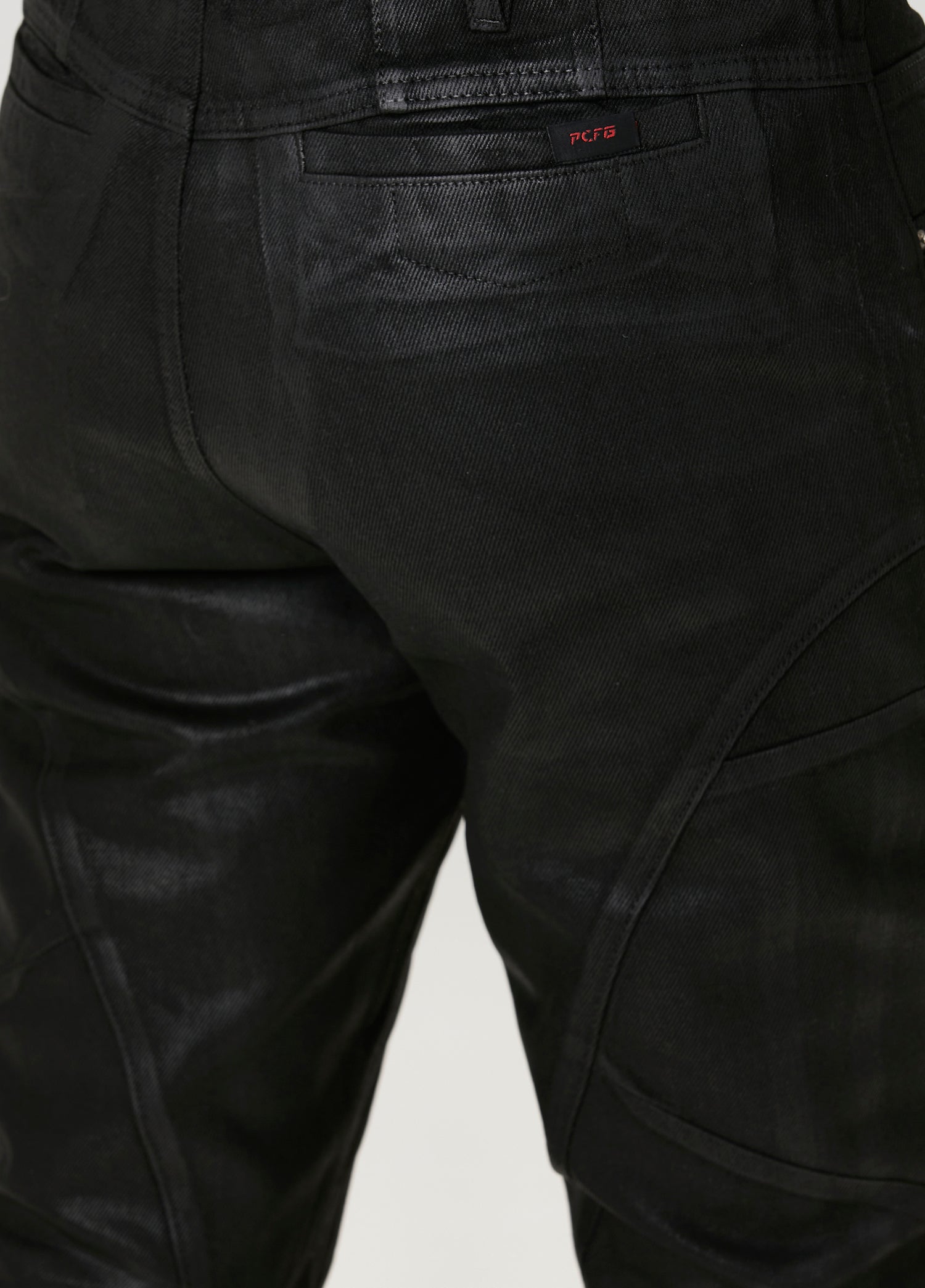SHINY COATED DENIM PANT