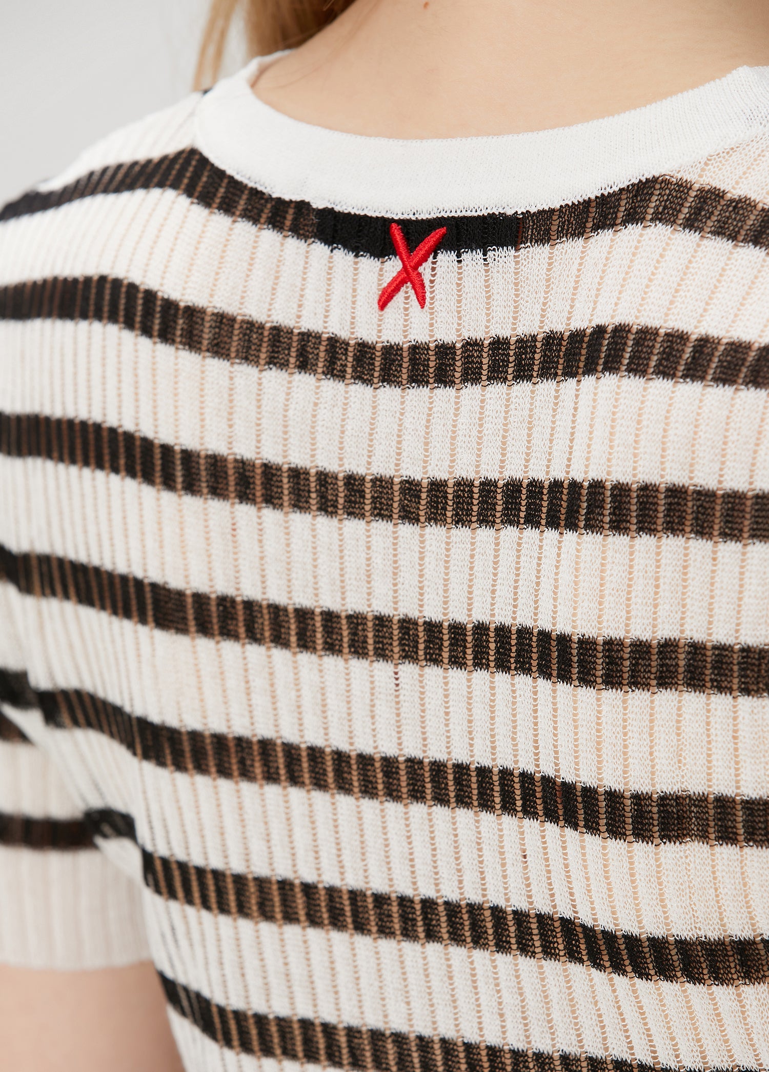 Striped Short-Sleeve Knit Top