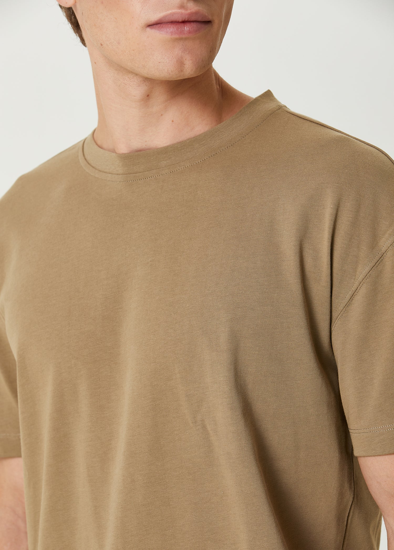 Cotton Destroyed Logo Tee - Covert Green