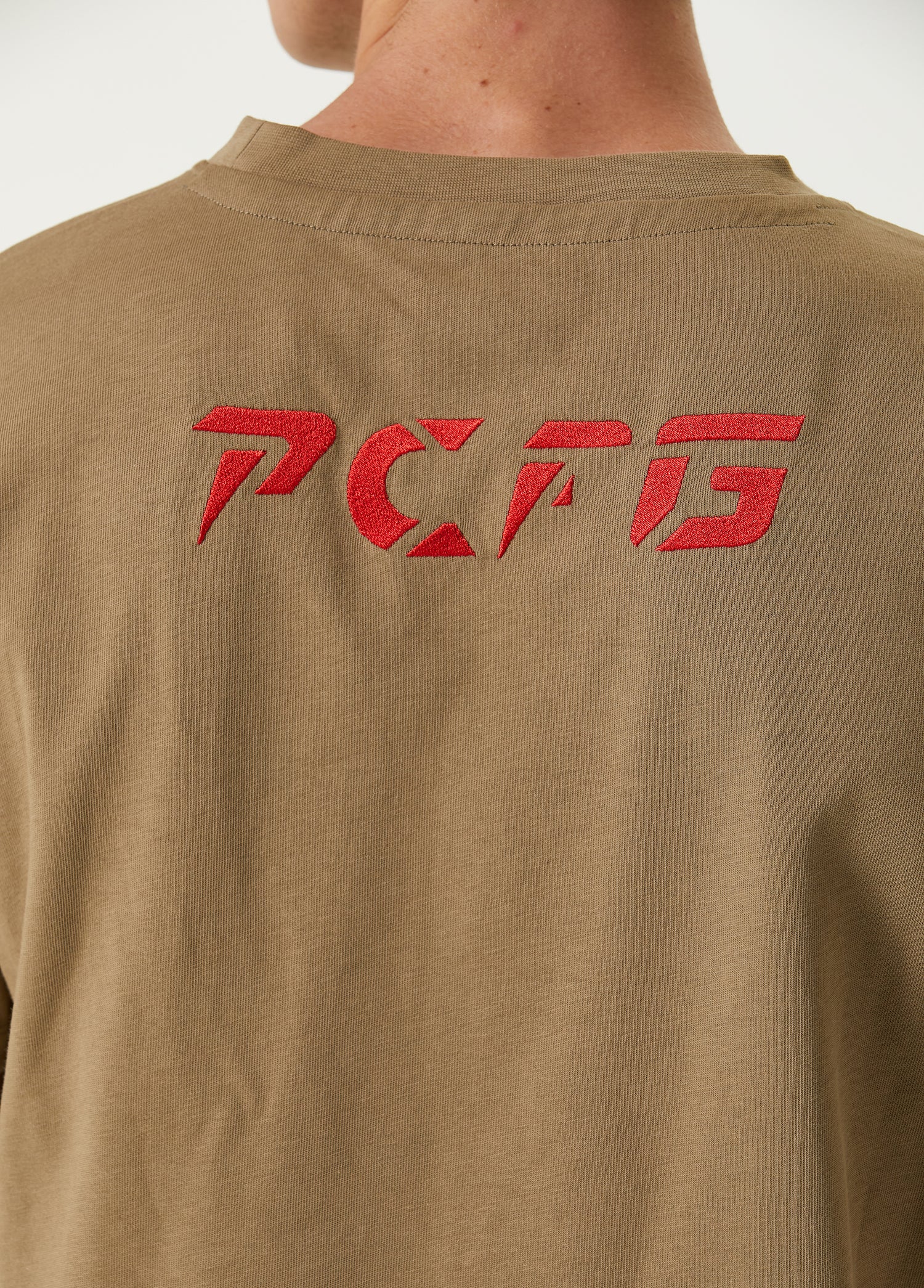 Cotton Destroyed Logo Tee - Covert Green