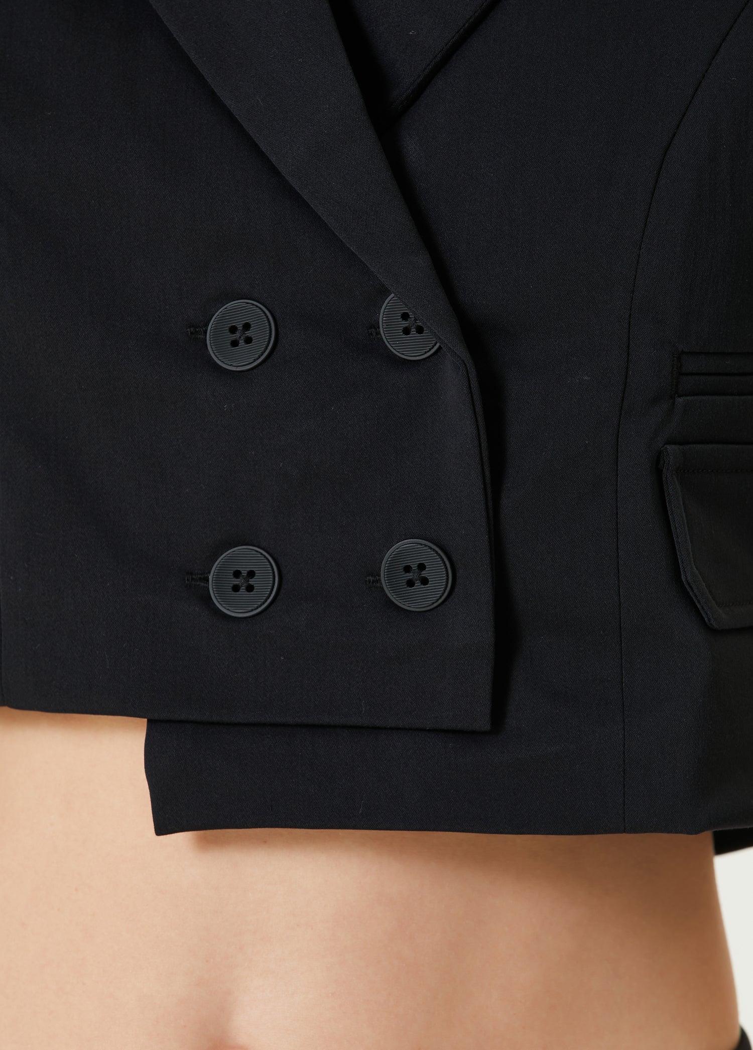 Woven Crop Vest - Black