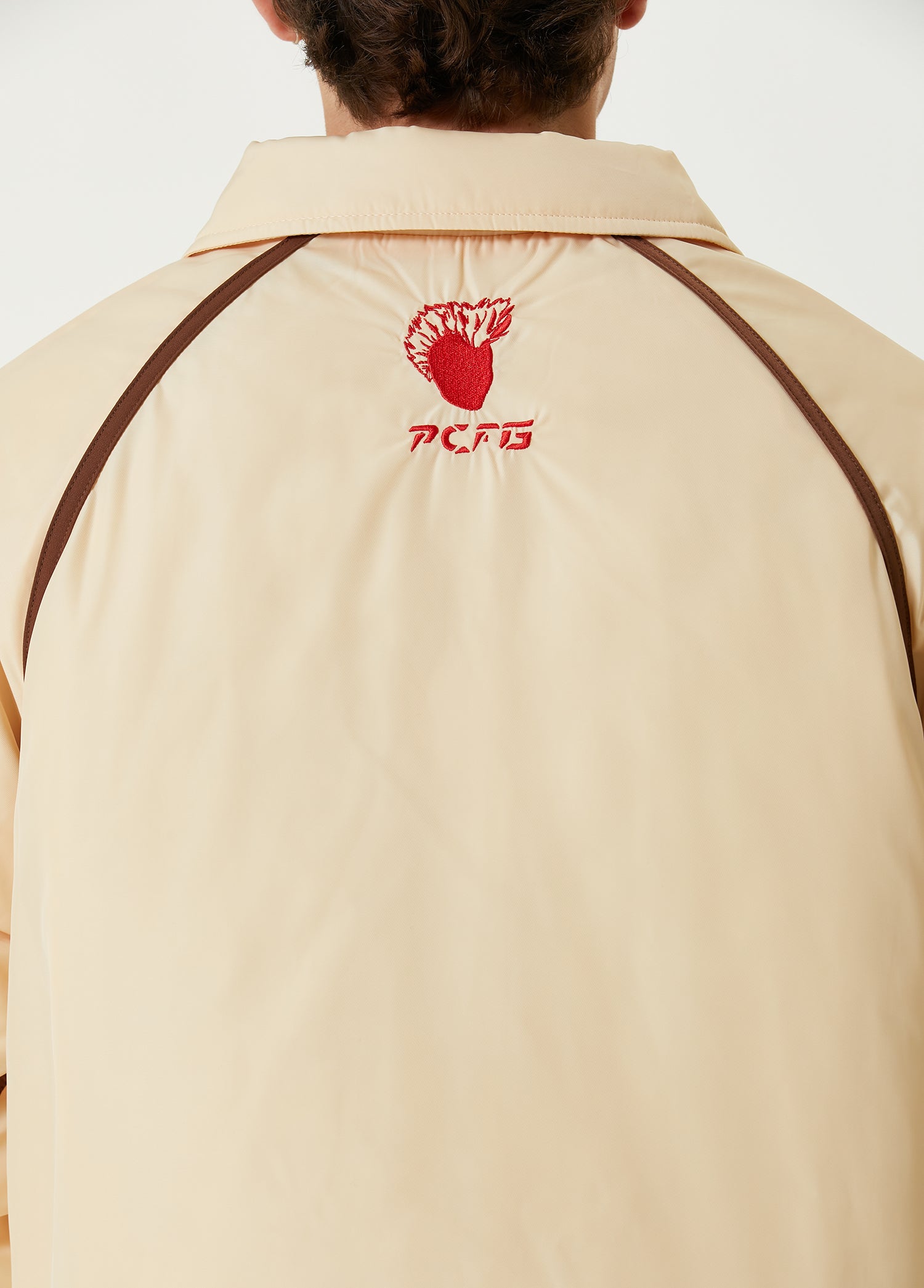 Oversized Contrast Tape Puffer Coat