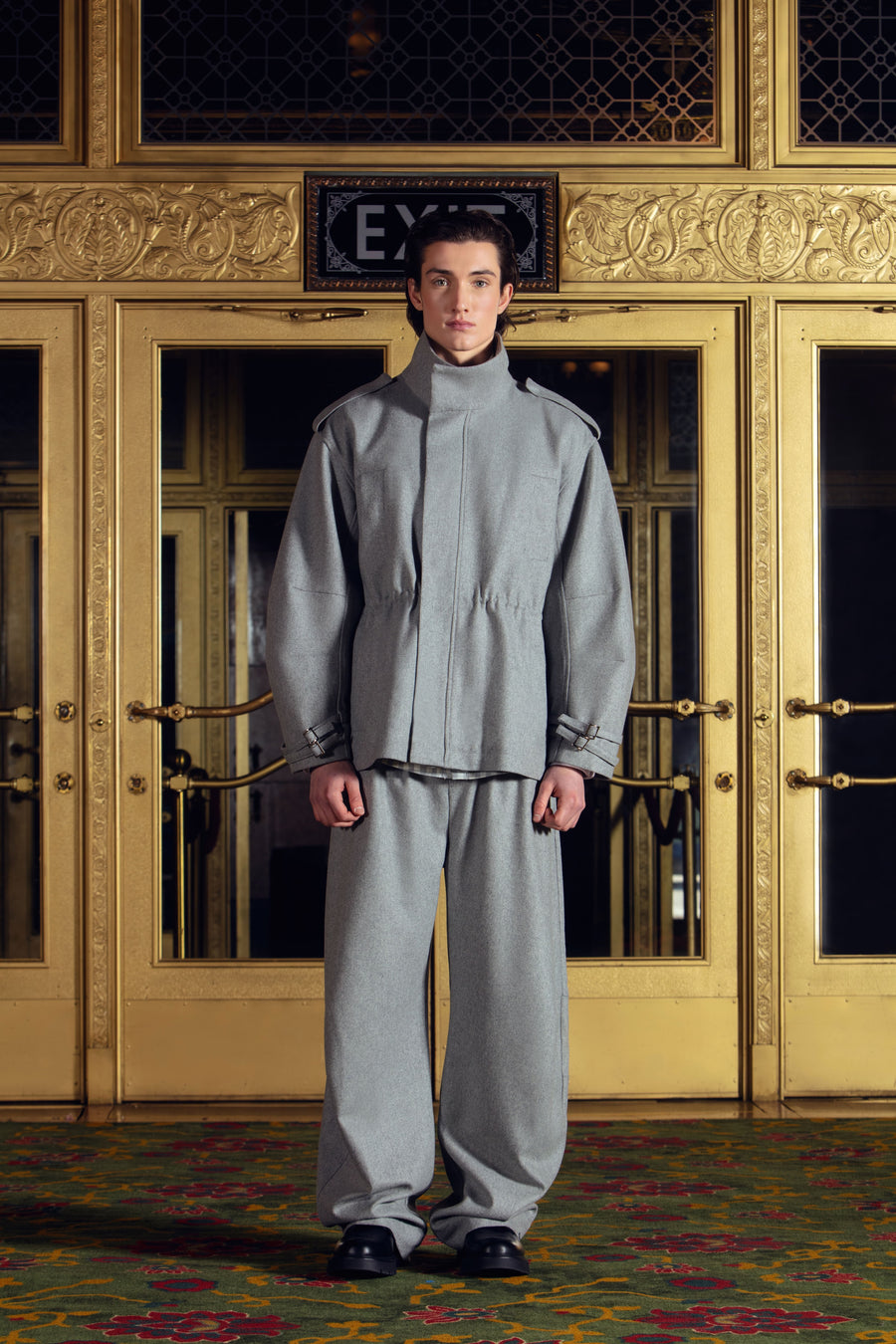 Relaxed Fit Erkek Gri Ceket