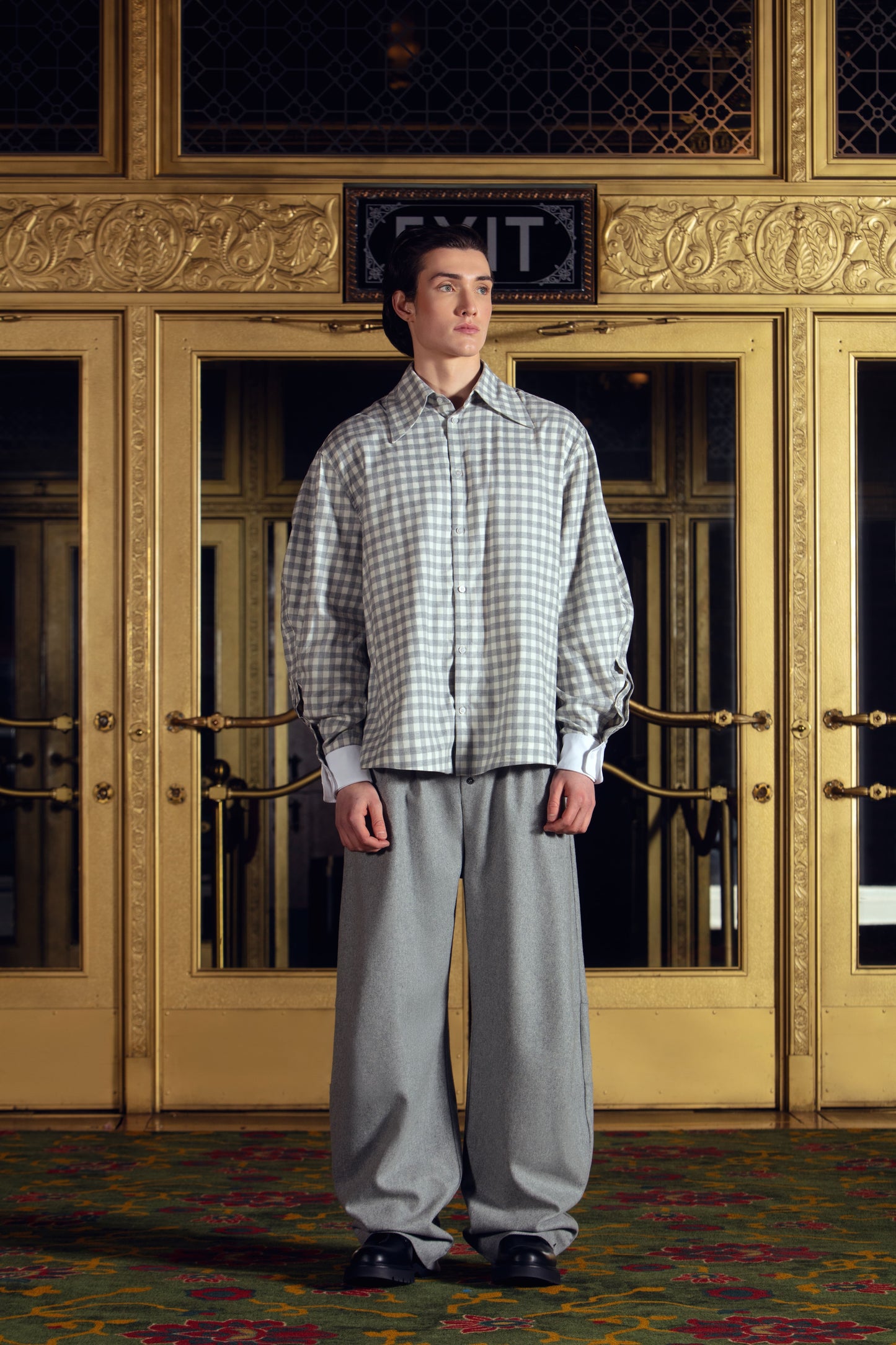 Relaxed Fit Erkek Gri Pantolon