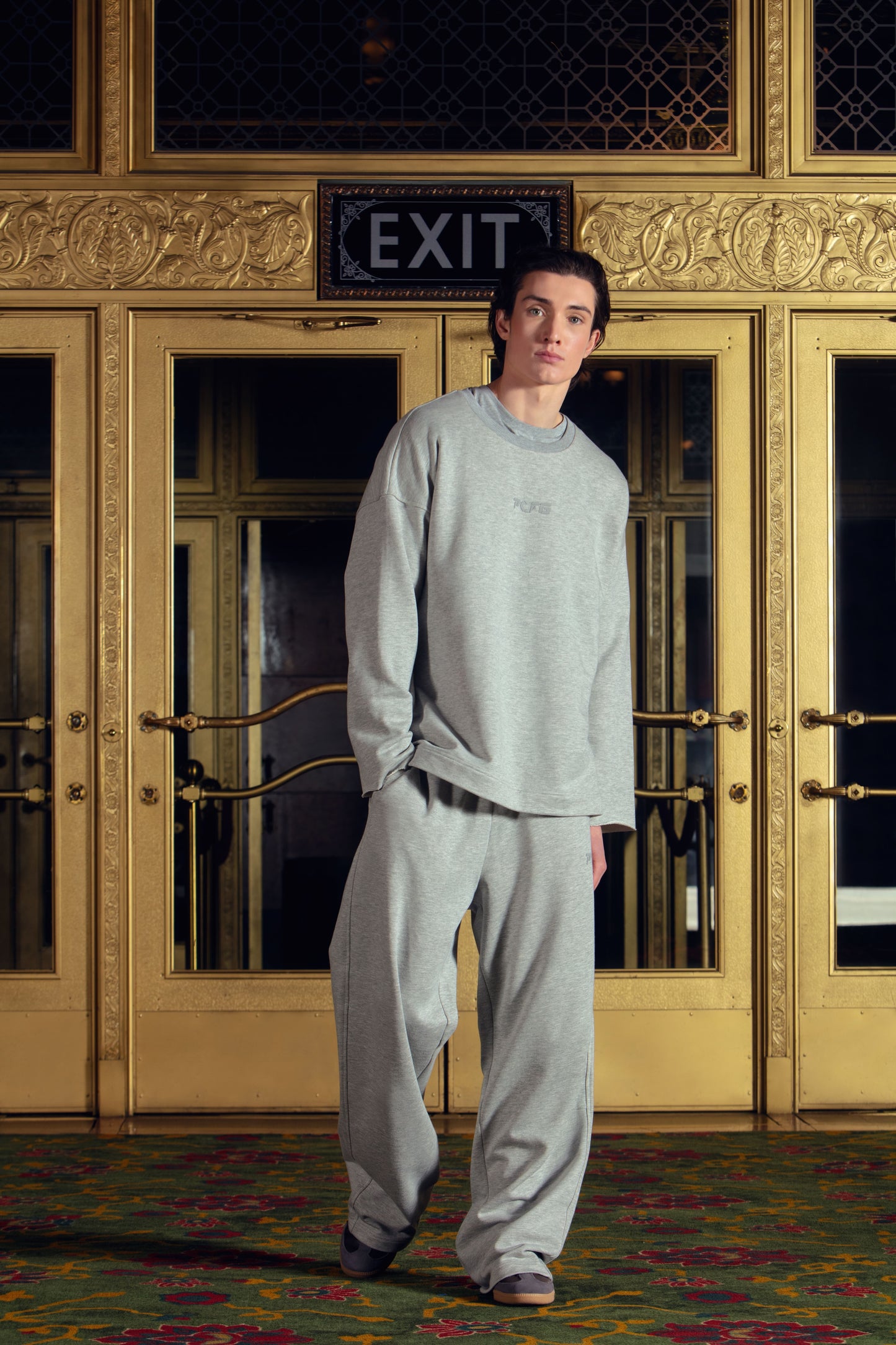 Oversize Fit Erkek Gri Sweatshirt