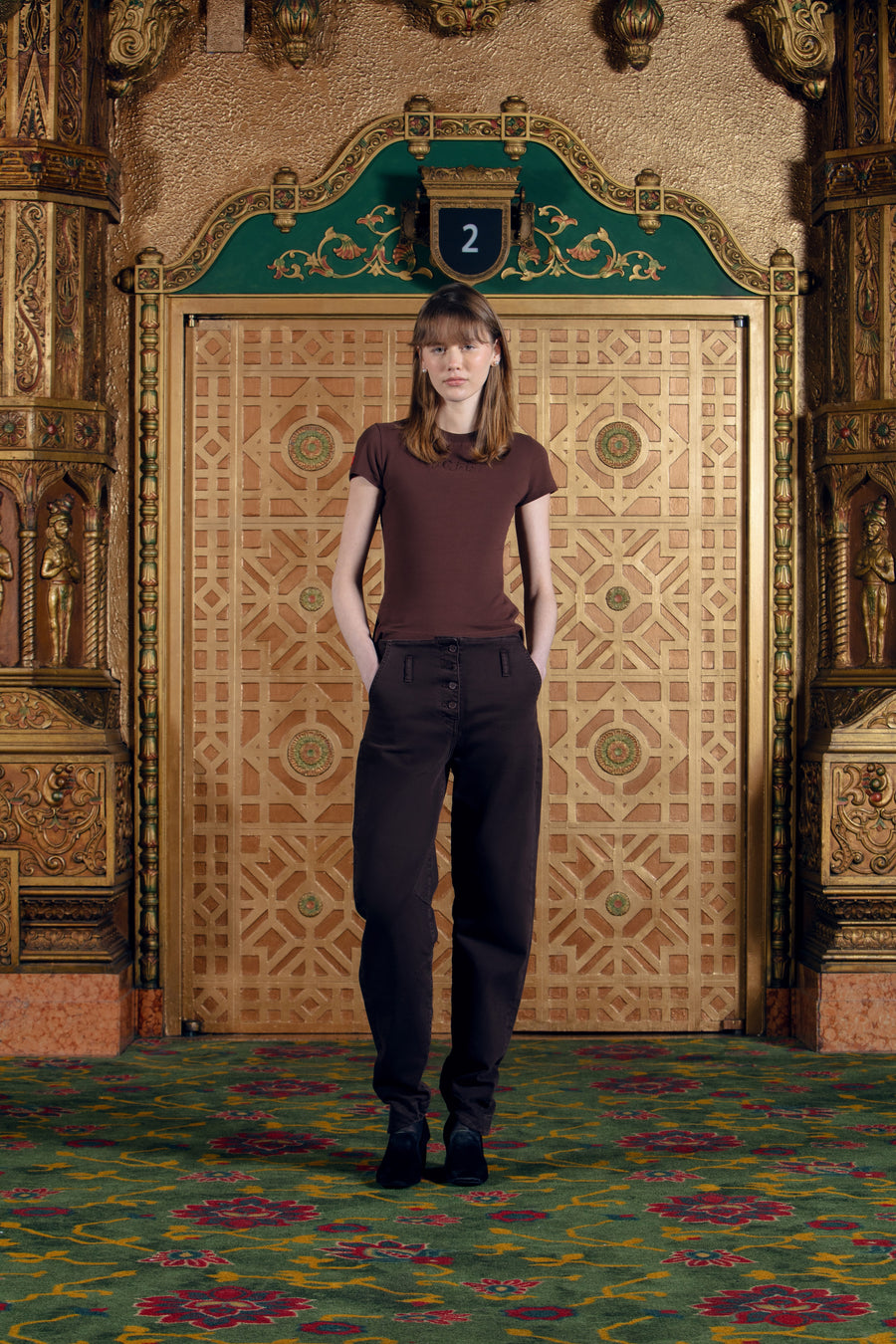 Slim Fit Pamuklu Kadın Kahverengi Tişört