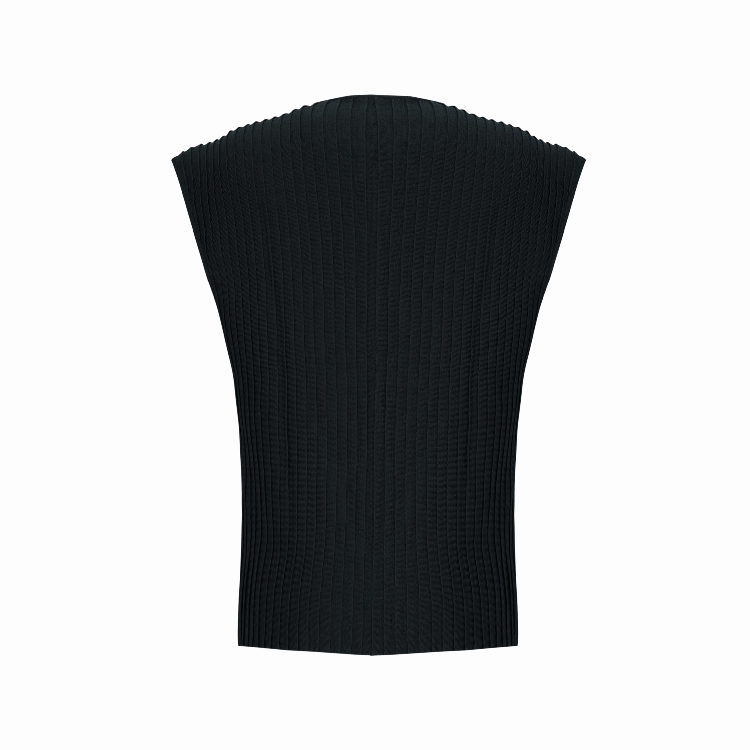KNITTED VEST - JET BLACK