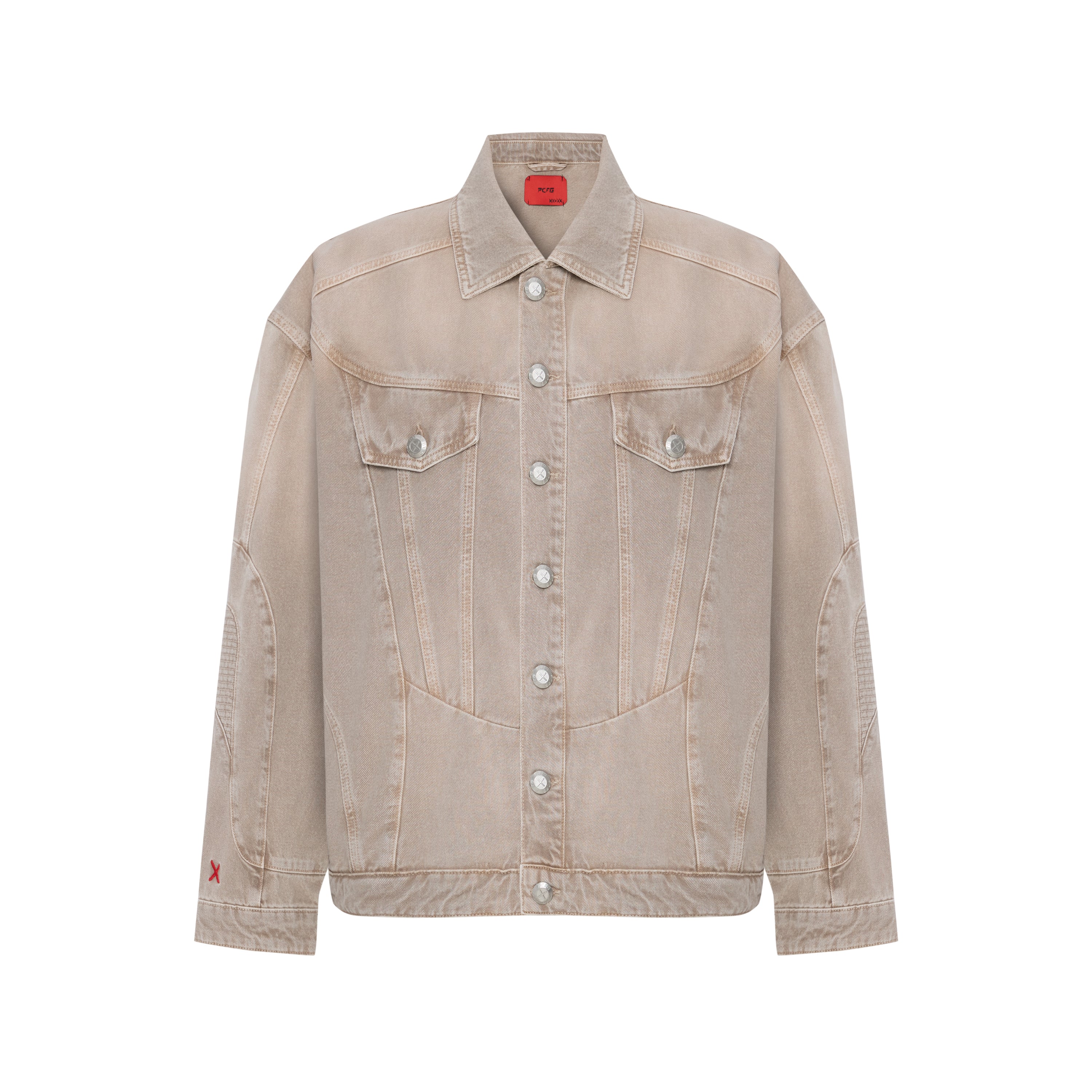 PURE COTTON FADED DENIM JACKET - MOON ROCK