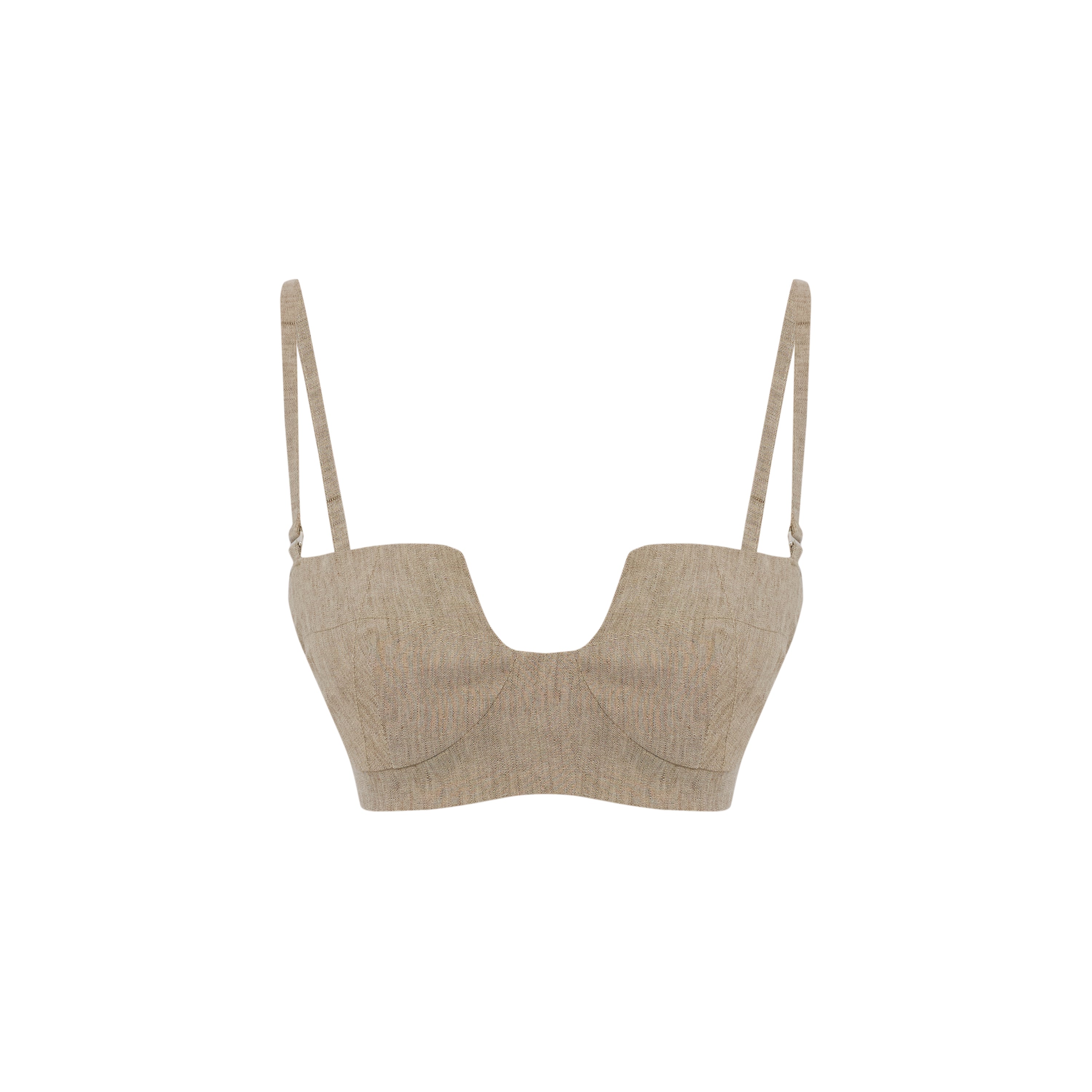 LINEN BRA - MOON ROCK