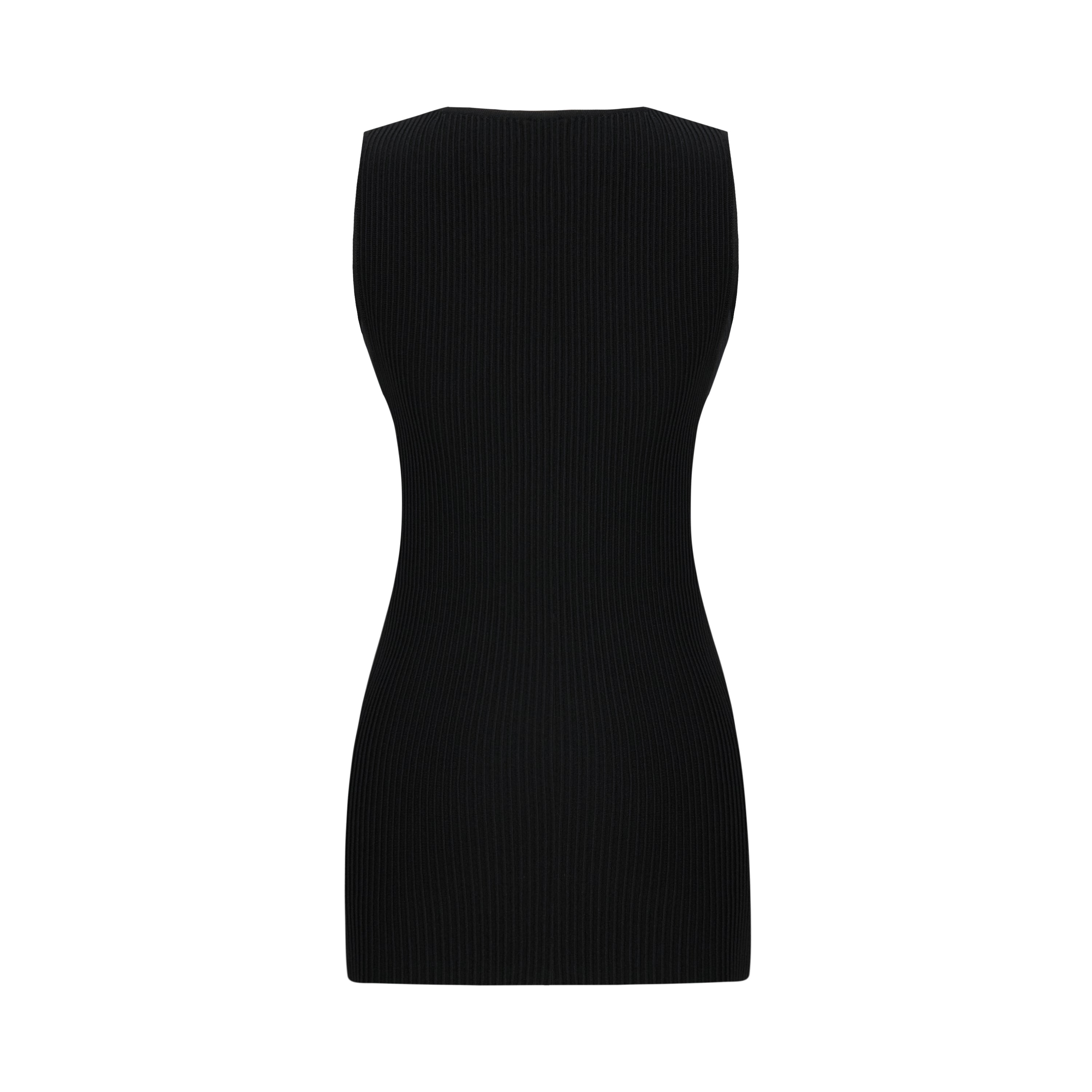 KNITTED TANK TOP - BLACK