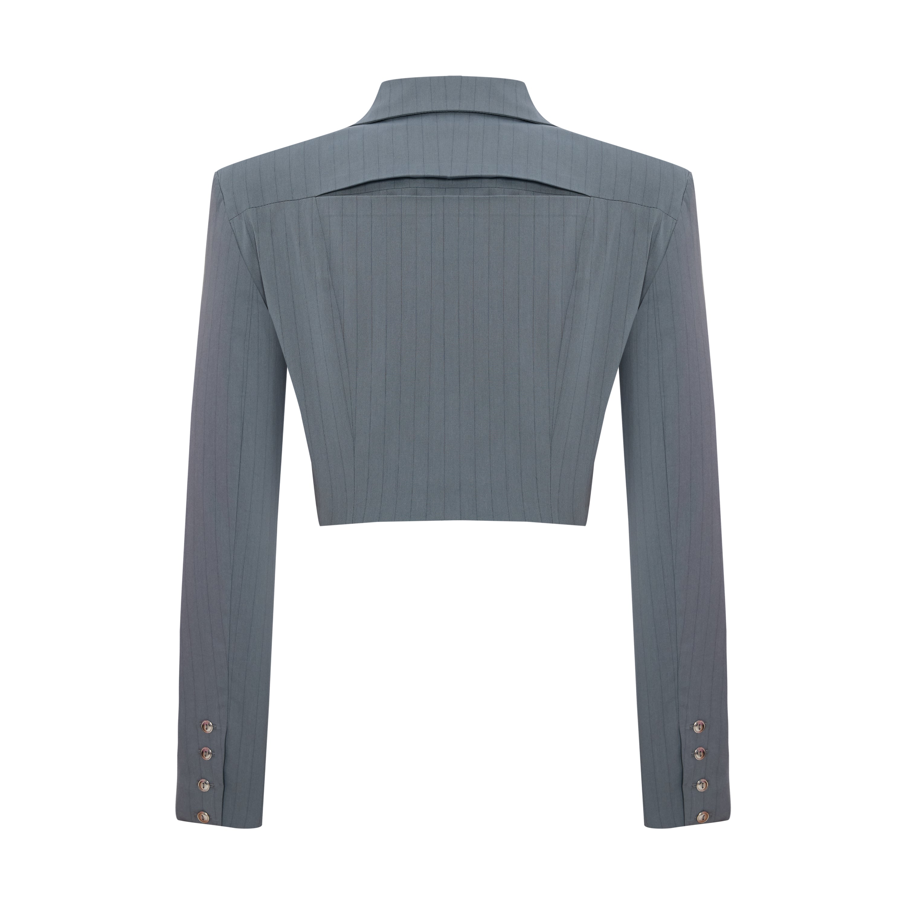 WOVEN STRIPED SHIRT WITH METAL BUTTON