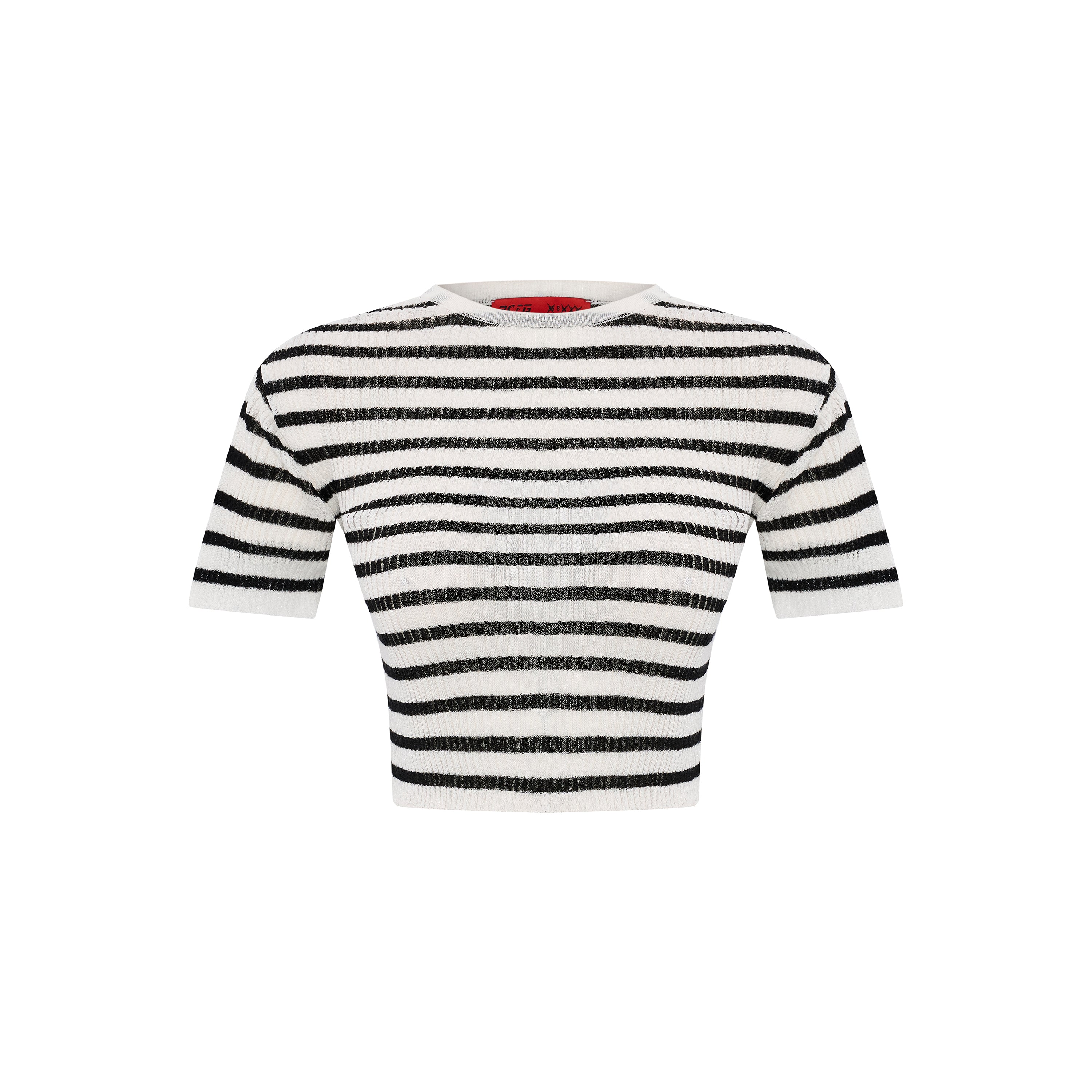 Striped Short-Sleeve Knit Top