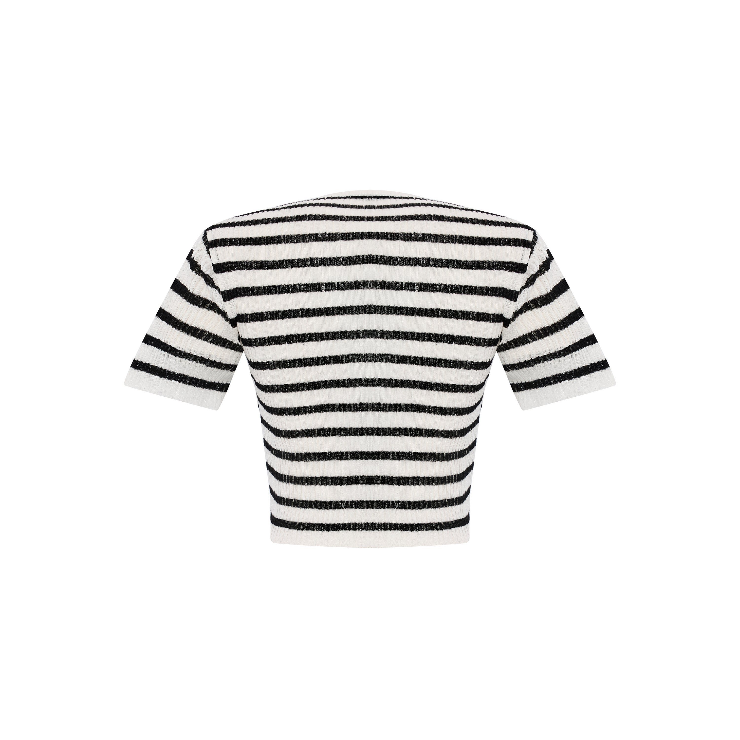 Striped Short-Sleeve Knit Top