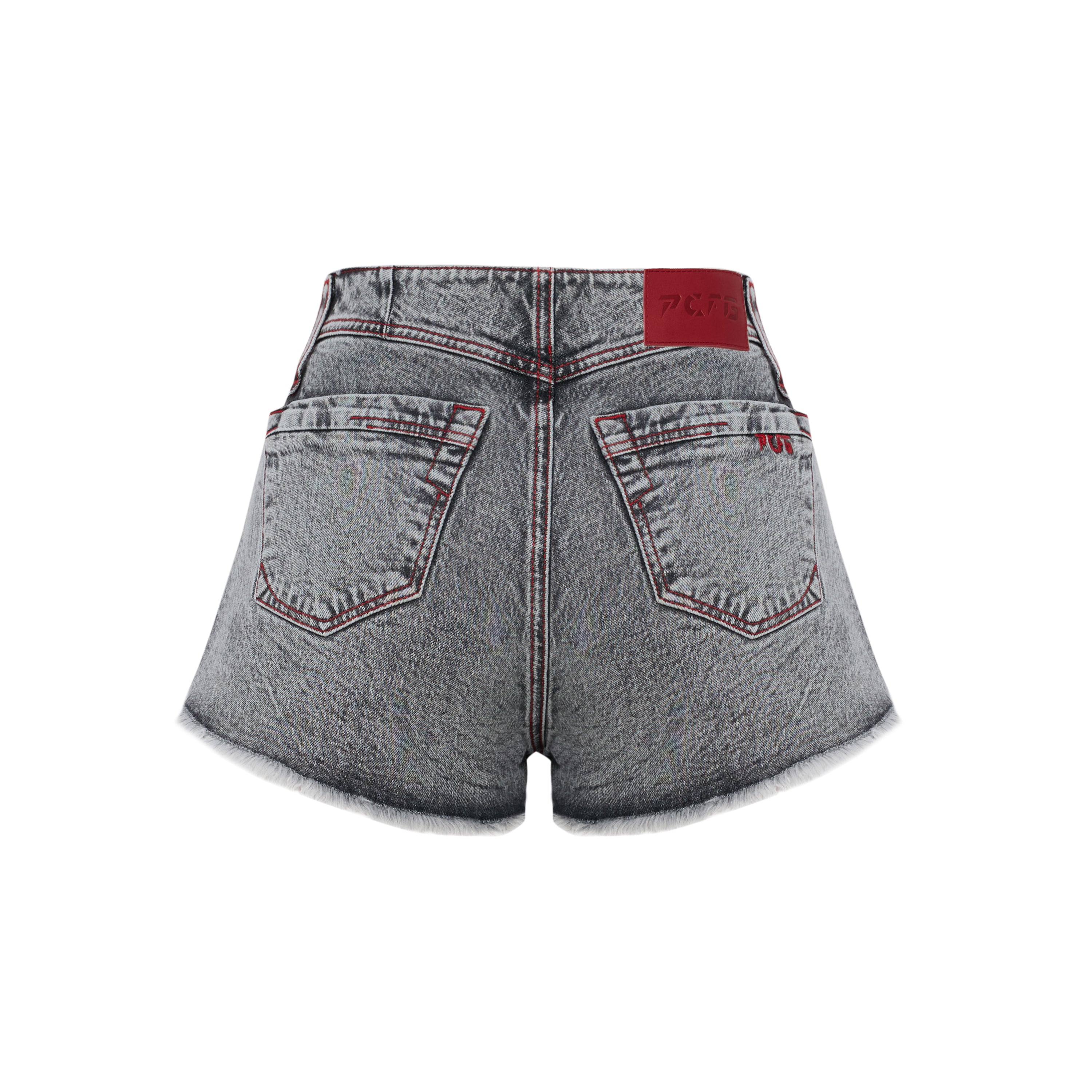 COTTON FADED SUPER MINI SHORT - GRAY