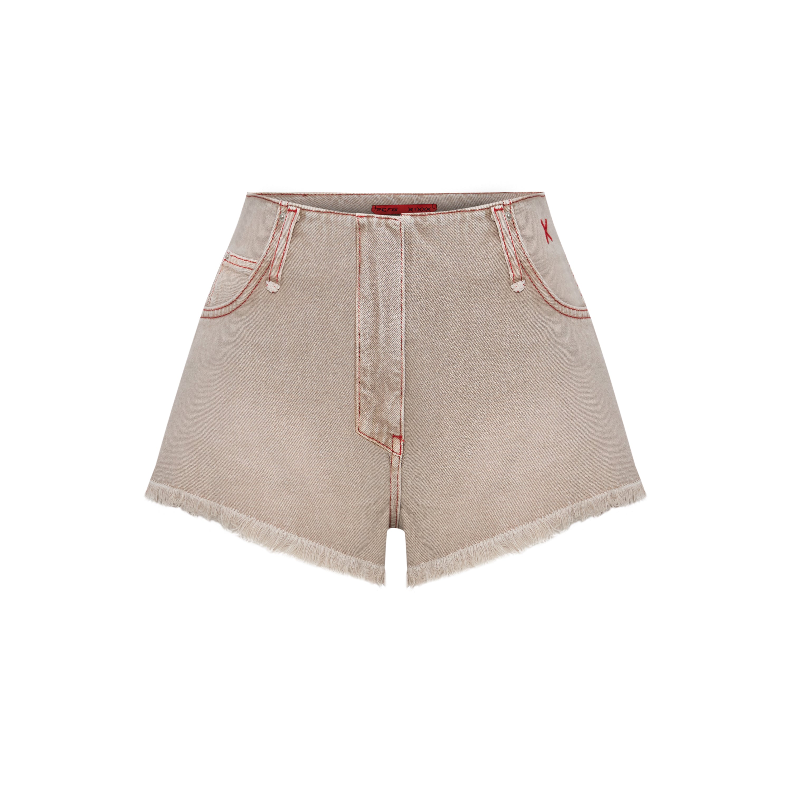 PURE COTTON FADED SUPER MINI SHORT - MOON ROCK