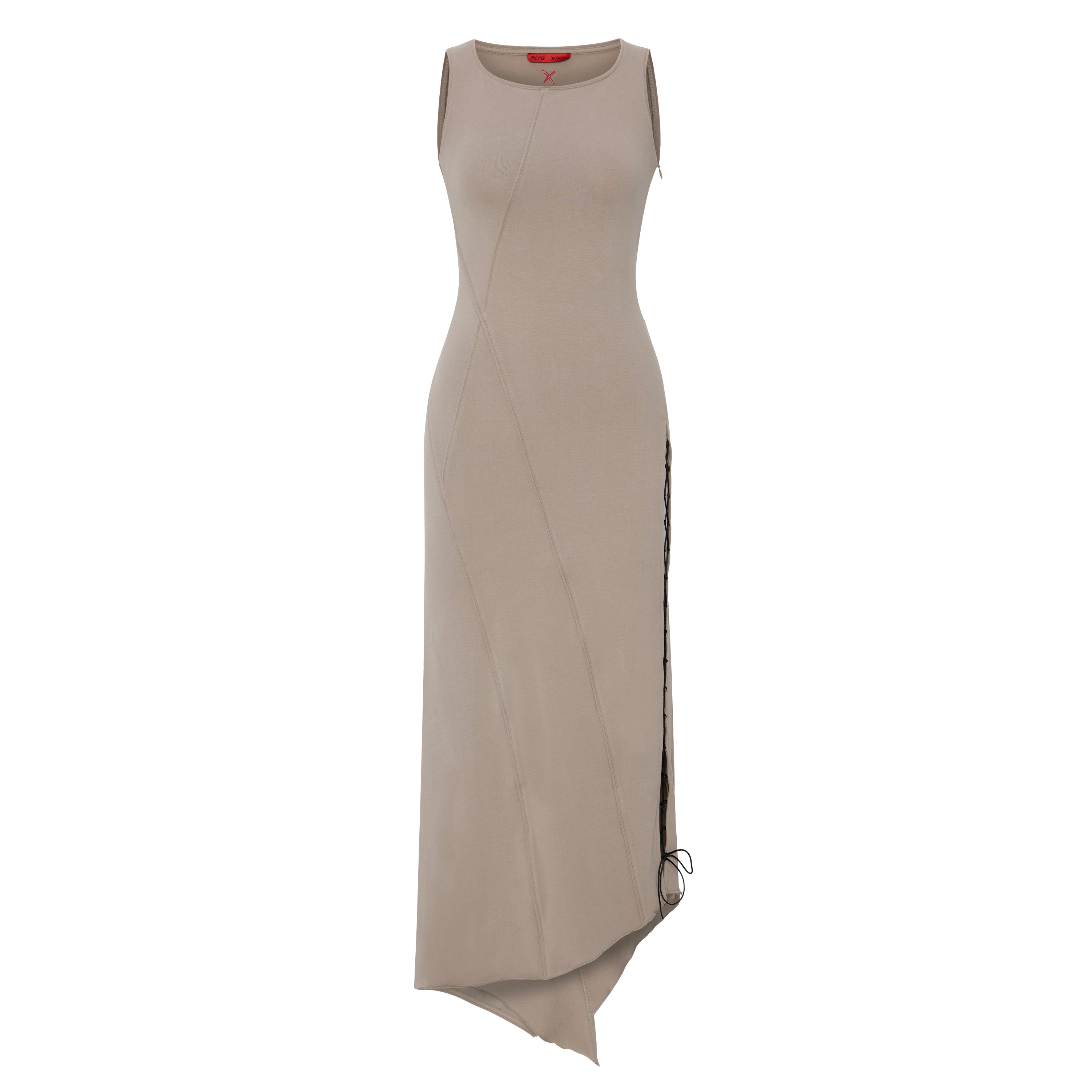 COTTON LONG DRESS WITH SLIT DETAIL