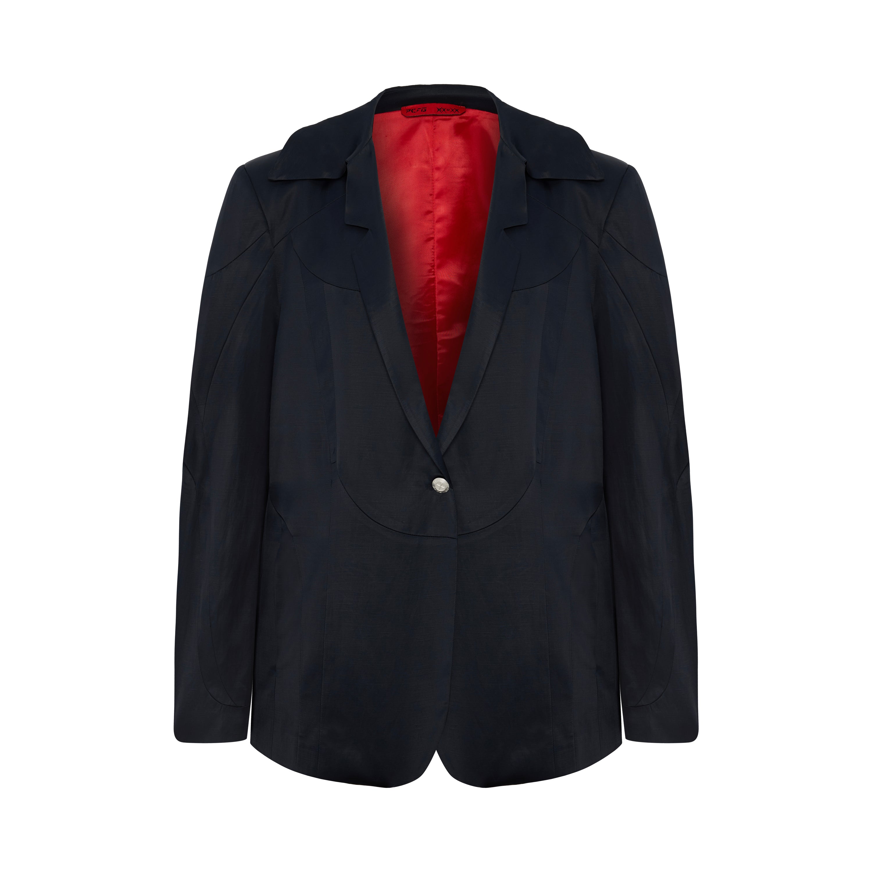 SHINY WOVEN BLAZER JACKET