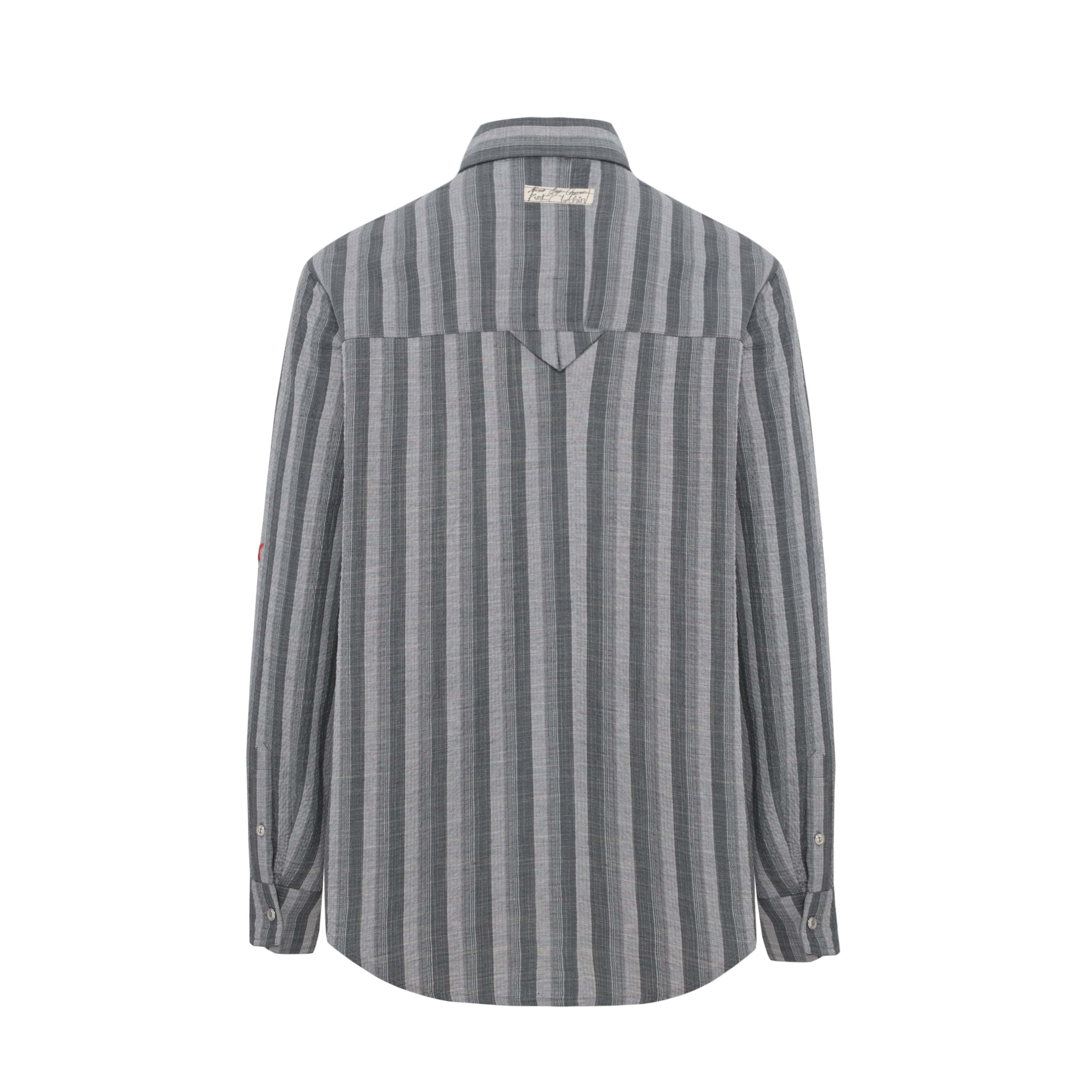 LINEN & COTTON BLEND CHECKED WOVEN SHIRT