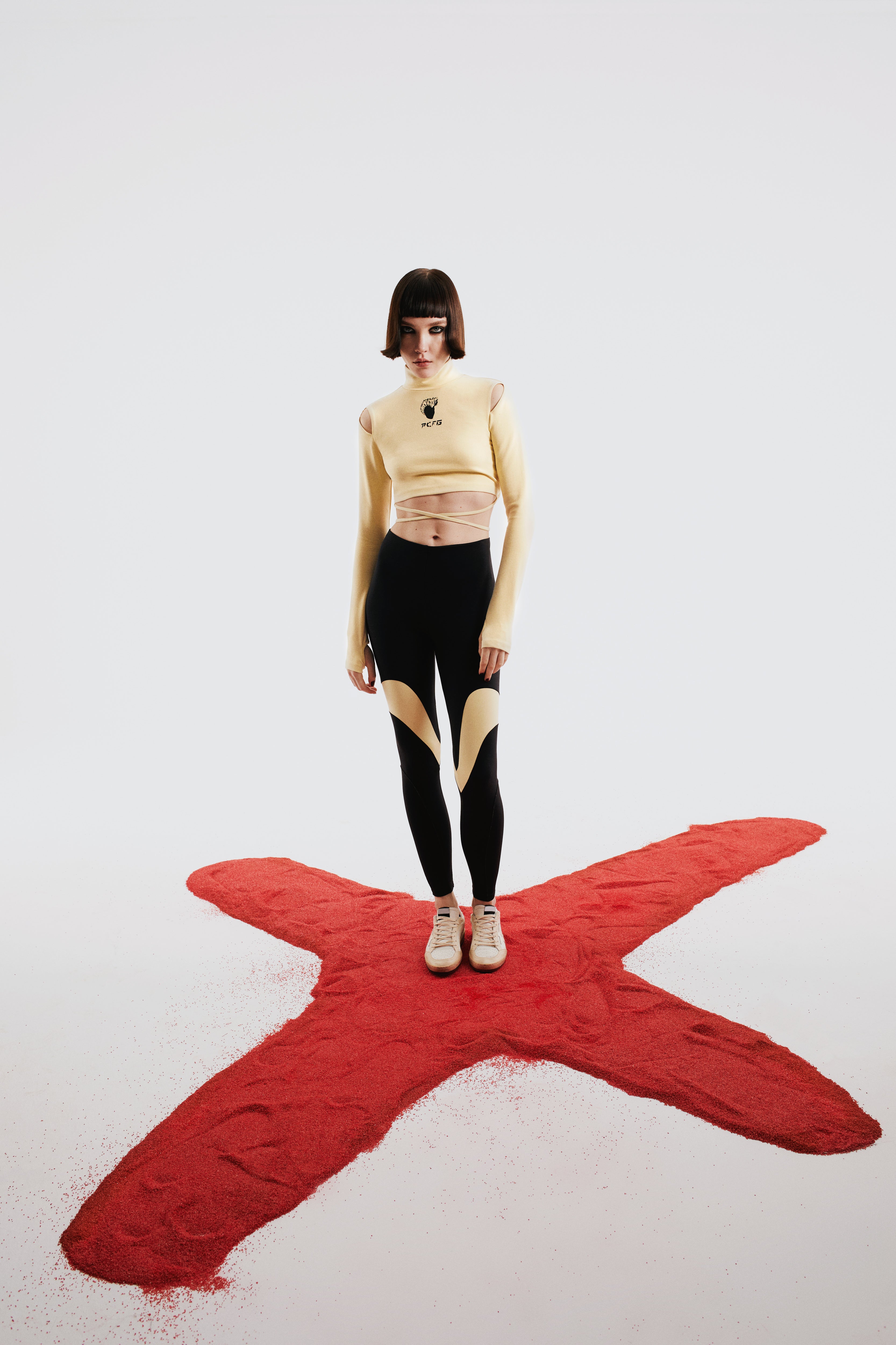 Cotton Long Sleeve Crop Top - Chino Green