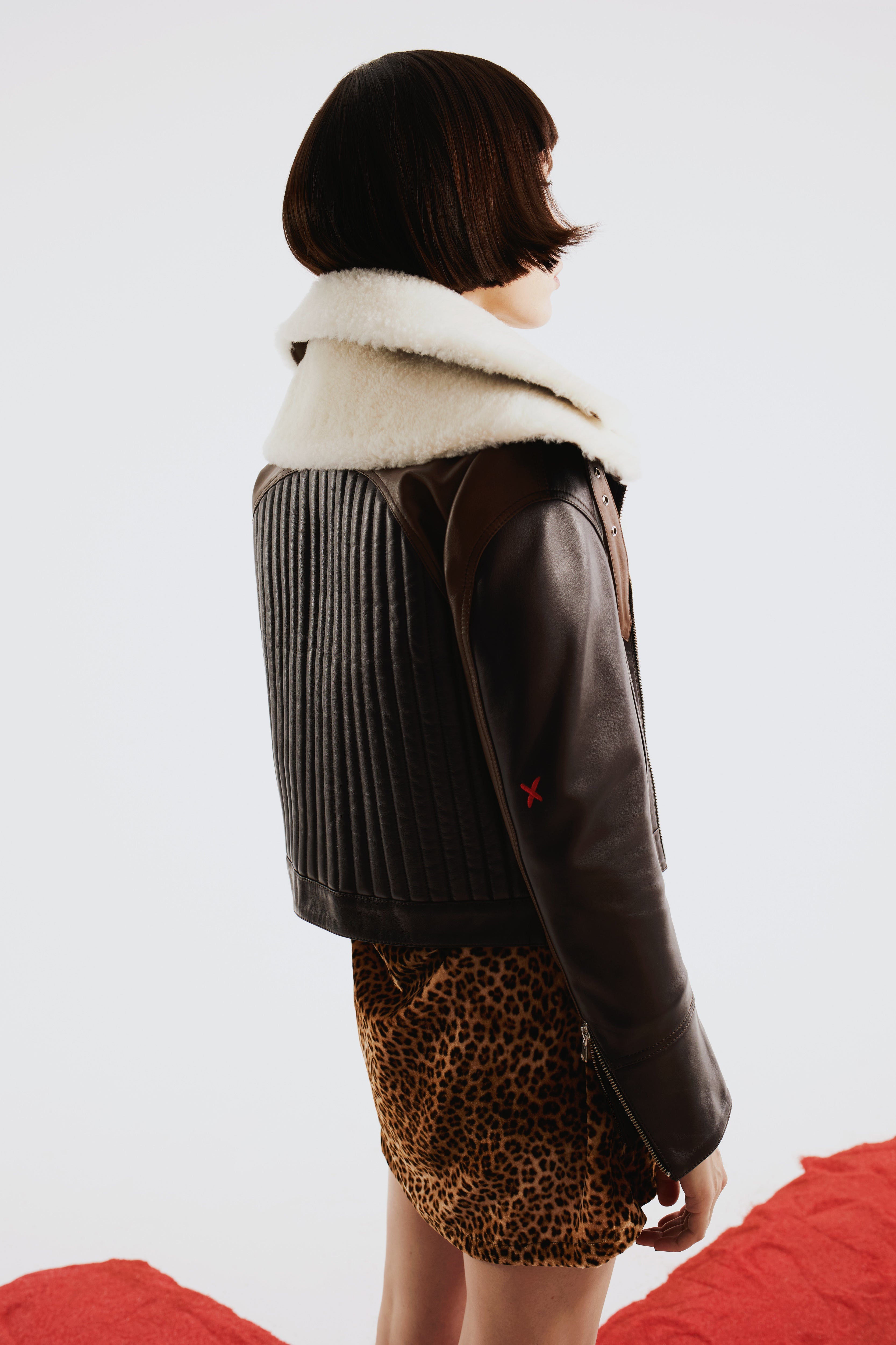 Double Collar Leather Jacket