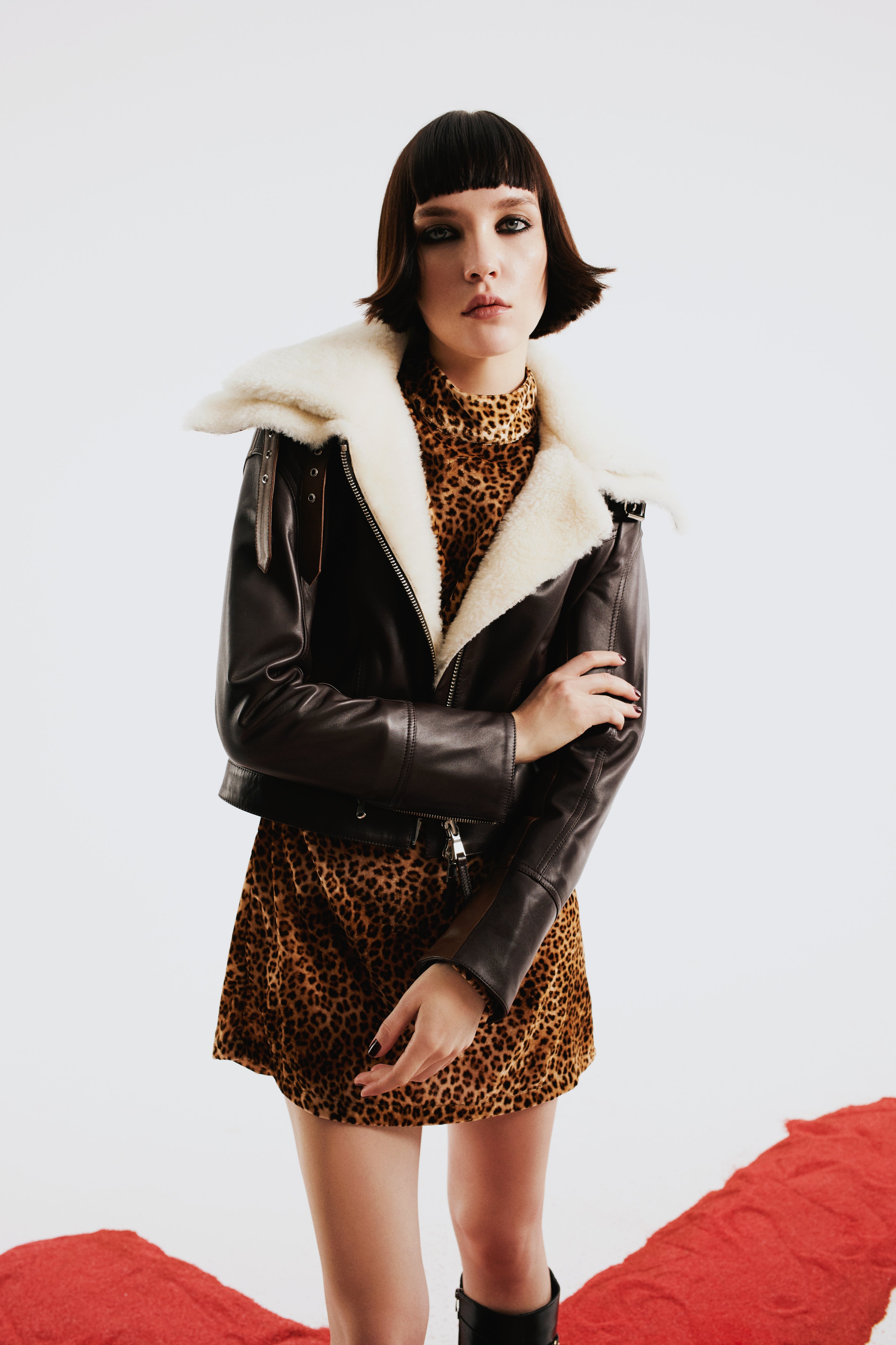 Double Collar Leather Jacket