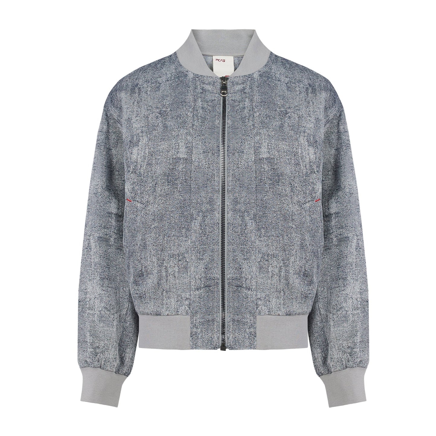 Linen Blend Free Heaven Ripped Look Bomber Jacket - Ultimate Gray