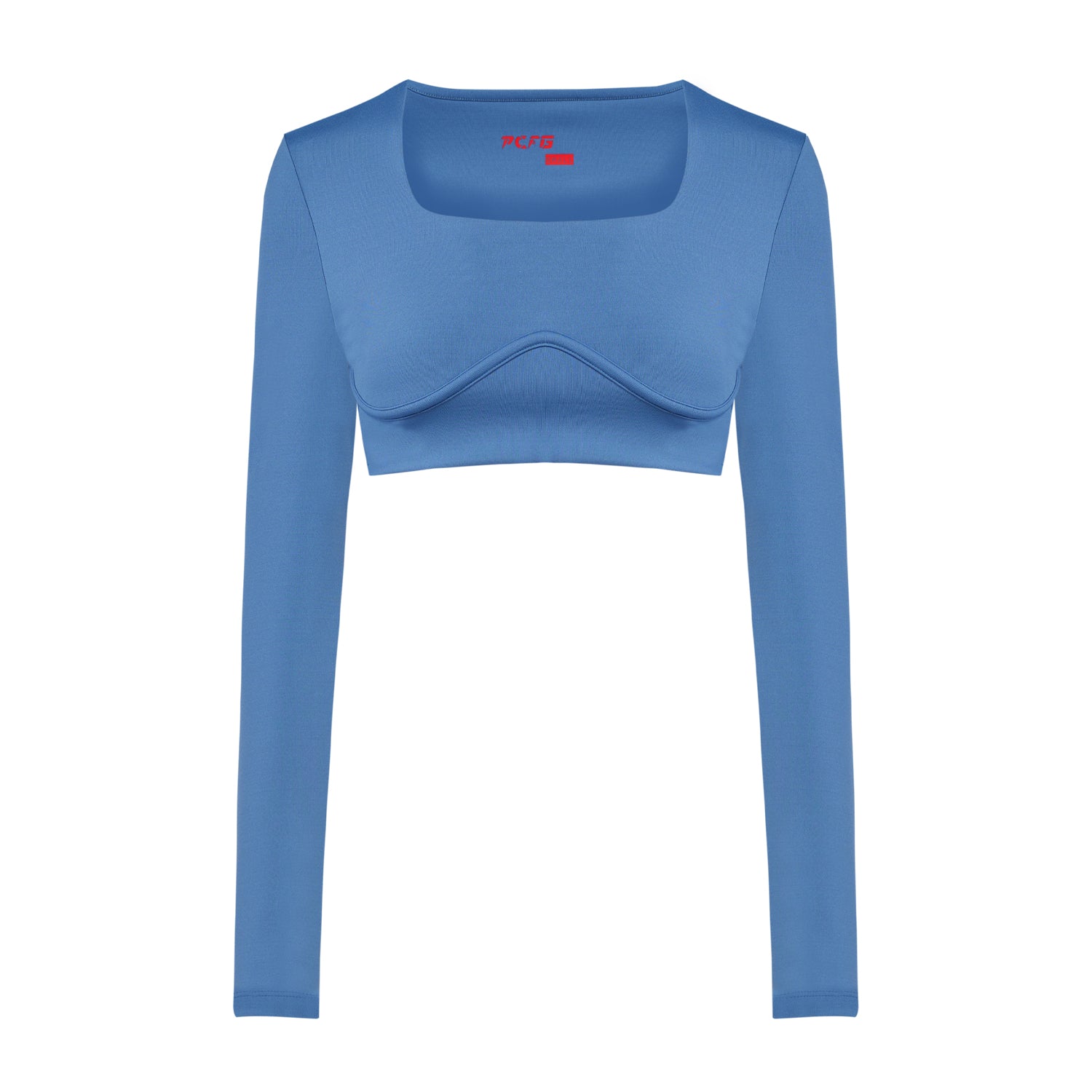 Free Heaven Long Sleeve Crop Top - Coronet Blue