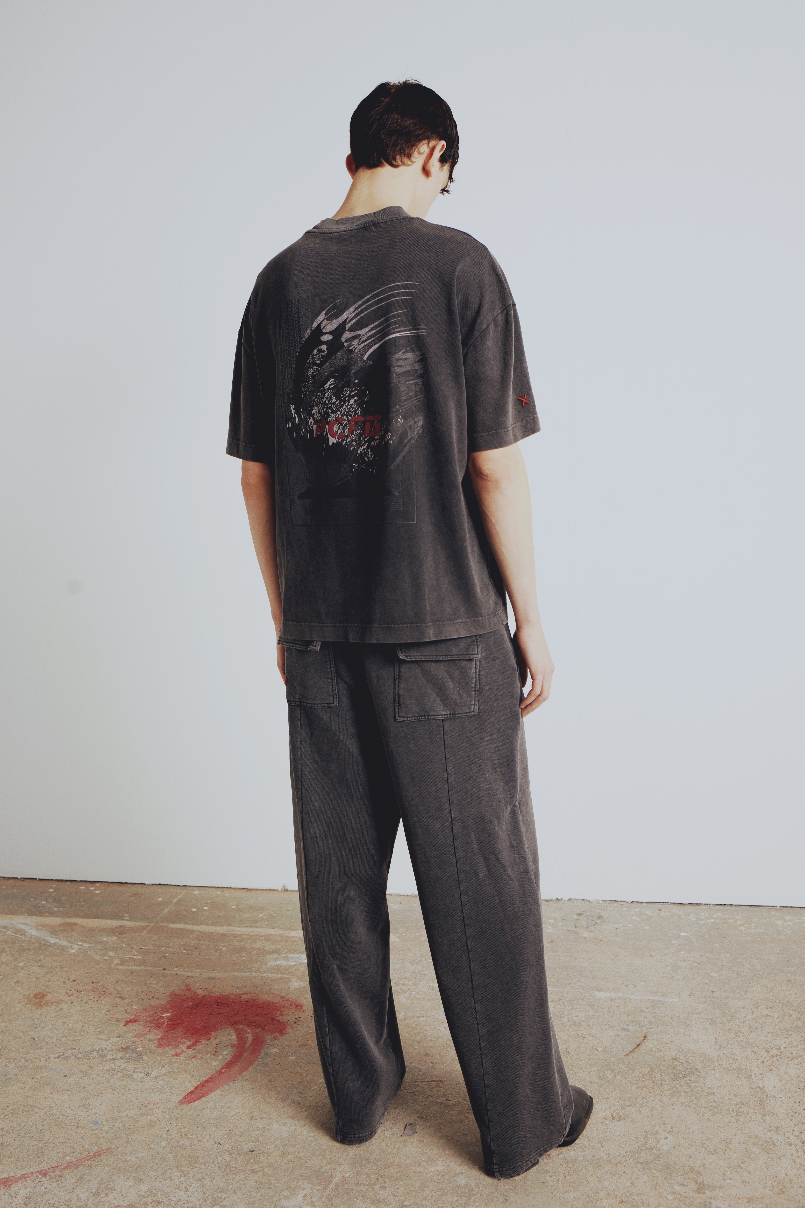 COTTON YOUR *ITCH ACID WASHED TSHIRT - JET BLACK