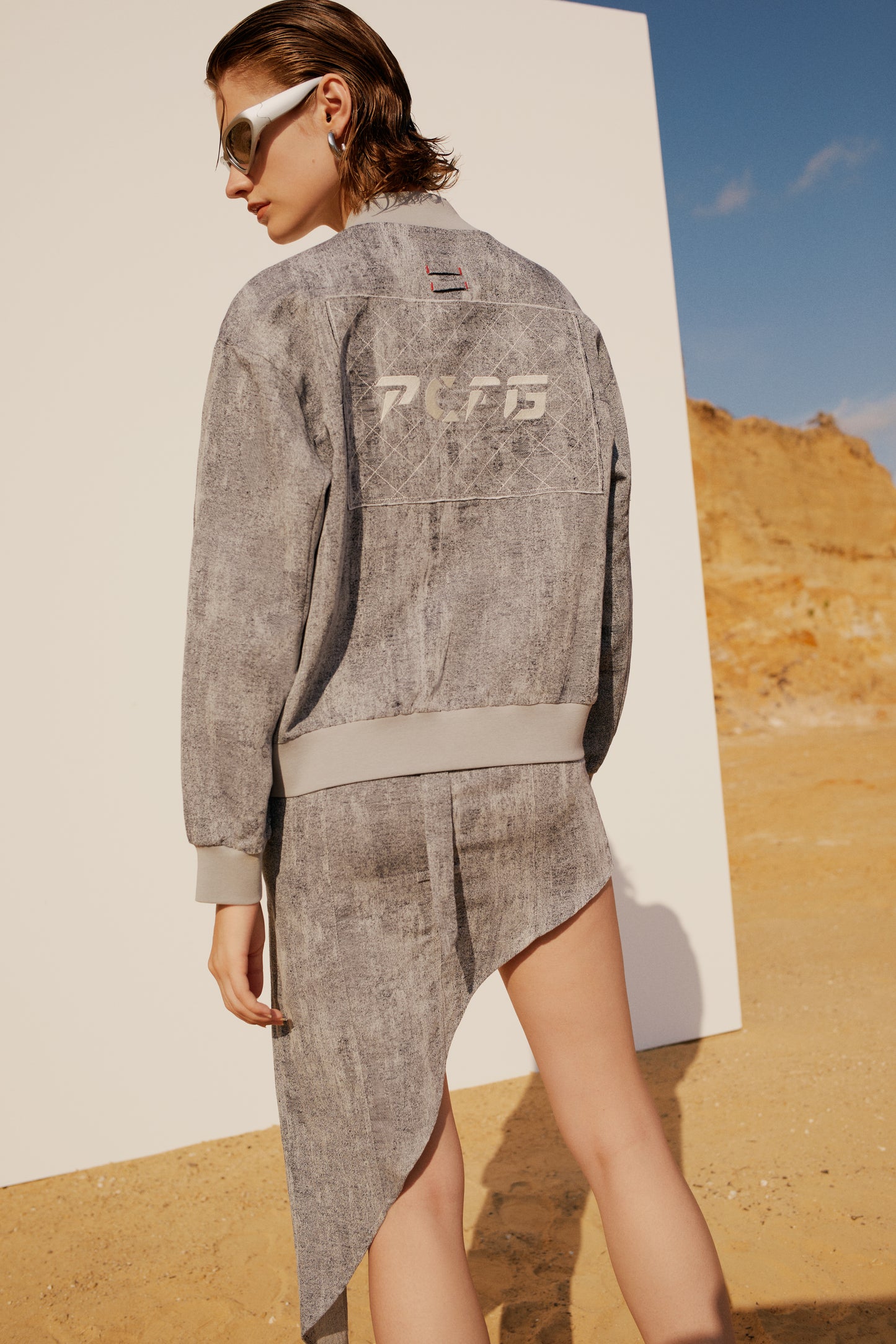 Cotton Free Heaven Ripped Look Skirt - Ultimate Gray