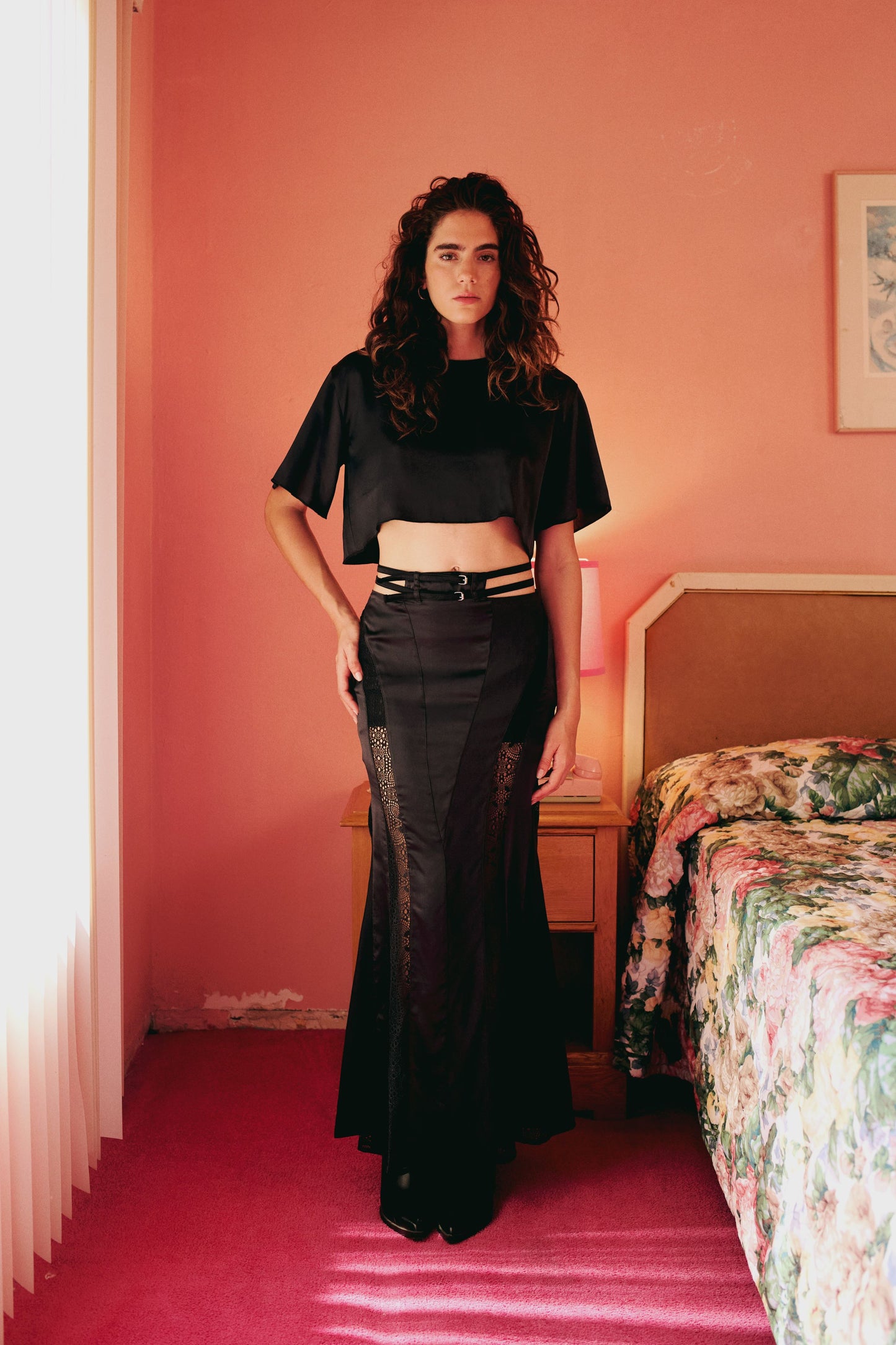 Day to Night in LA Oversize İpek Kısa Bluz