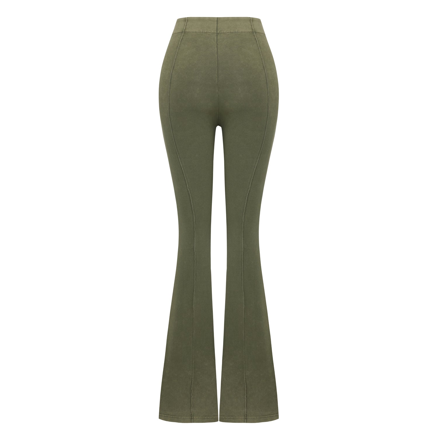 Cotton Acid Washed Flare Sweatpant - Covert Green