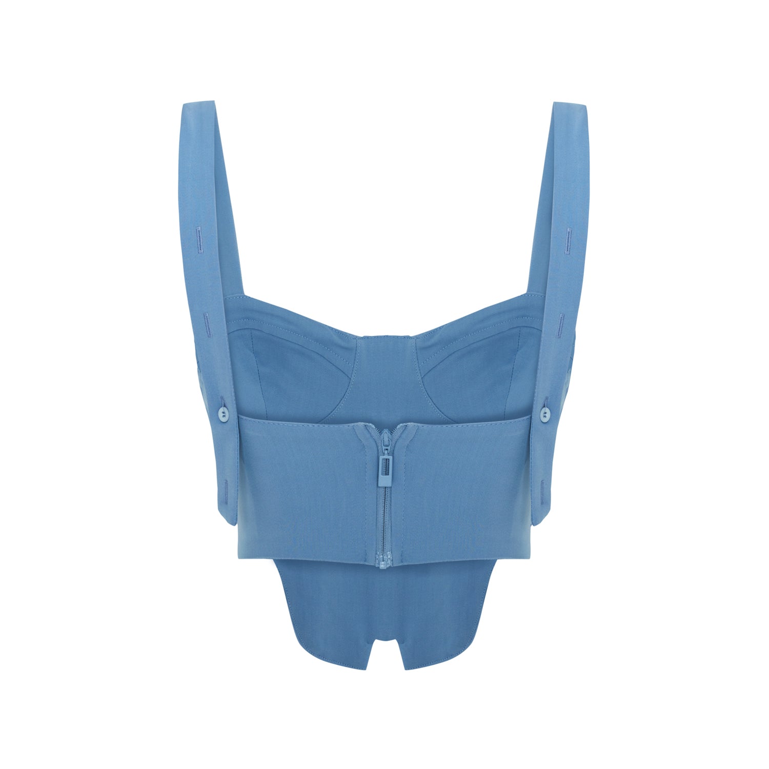 Cotton Woven Corset Top - Baby Blue