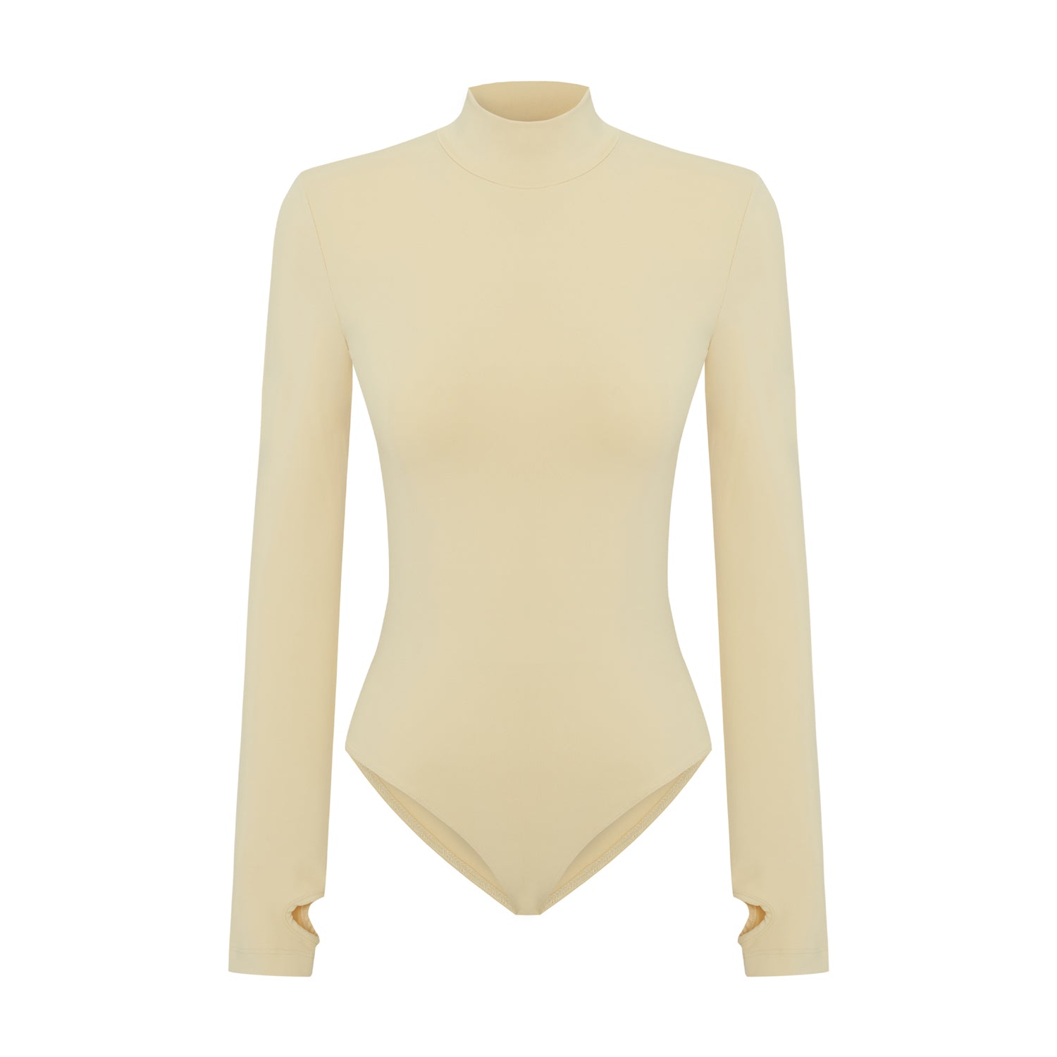 Cotton High Neck Bodysuit - Chino Green