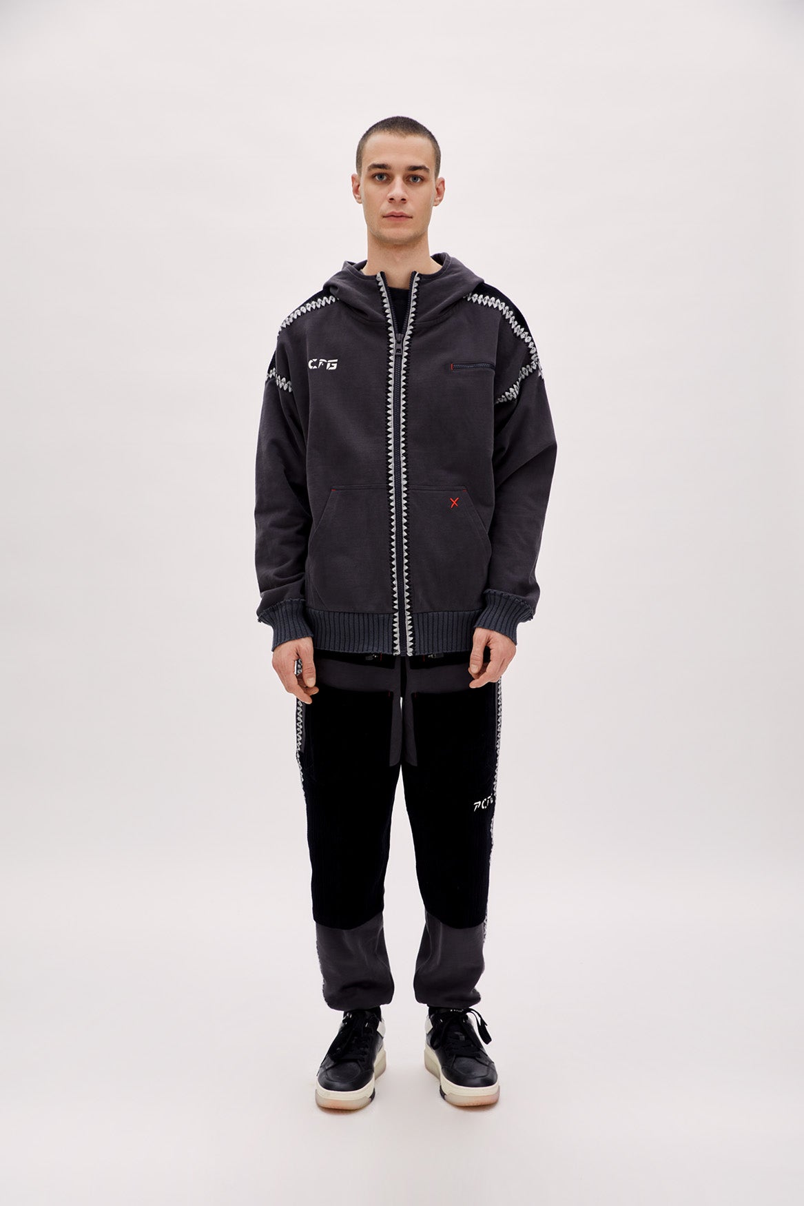 Boomerang Örgü Detaylı Fermuarlı Hoodie