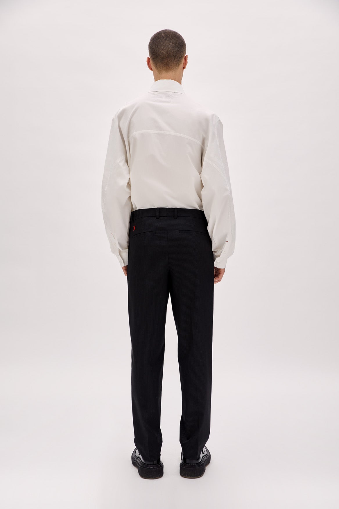 Cotton Striped Slim Men Pant - Black