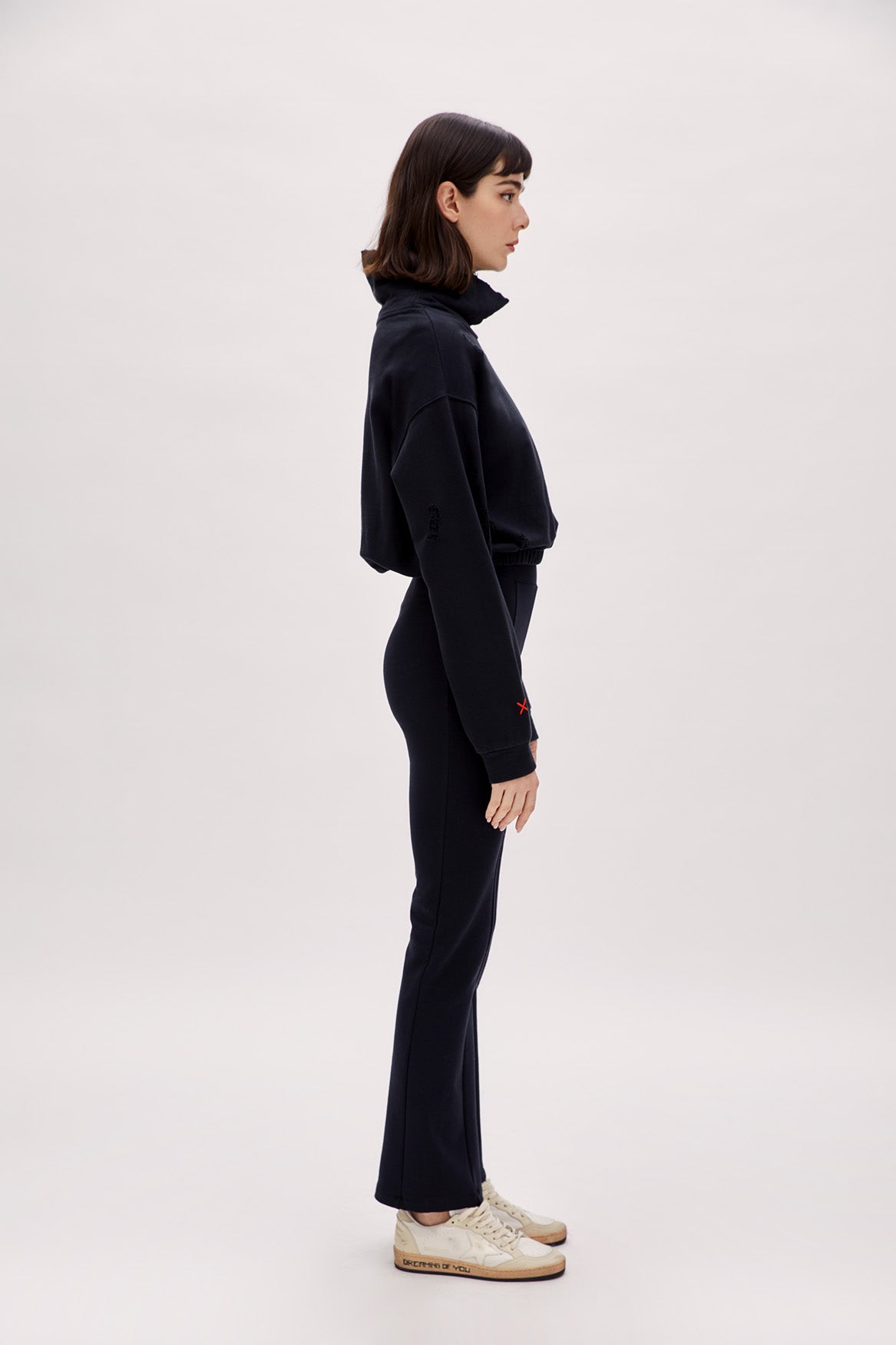 Boomerang Ripped Detail High Neck Sweatshirt