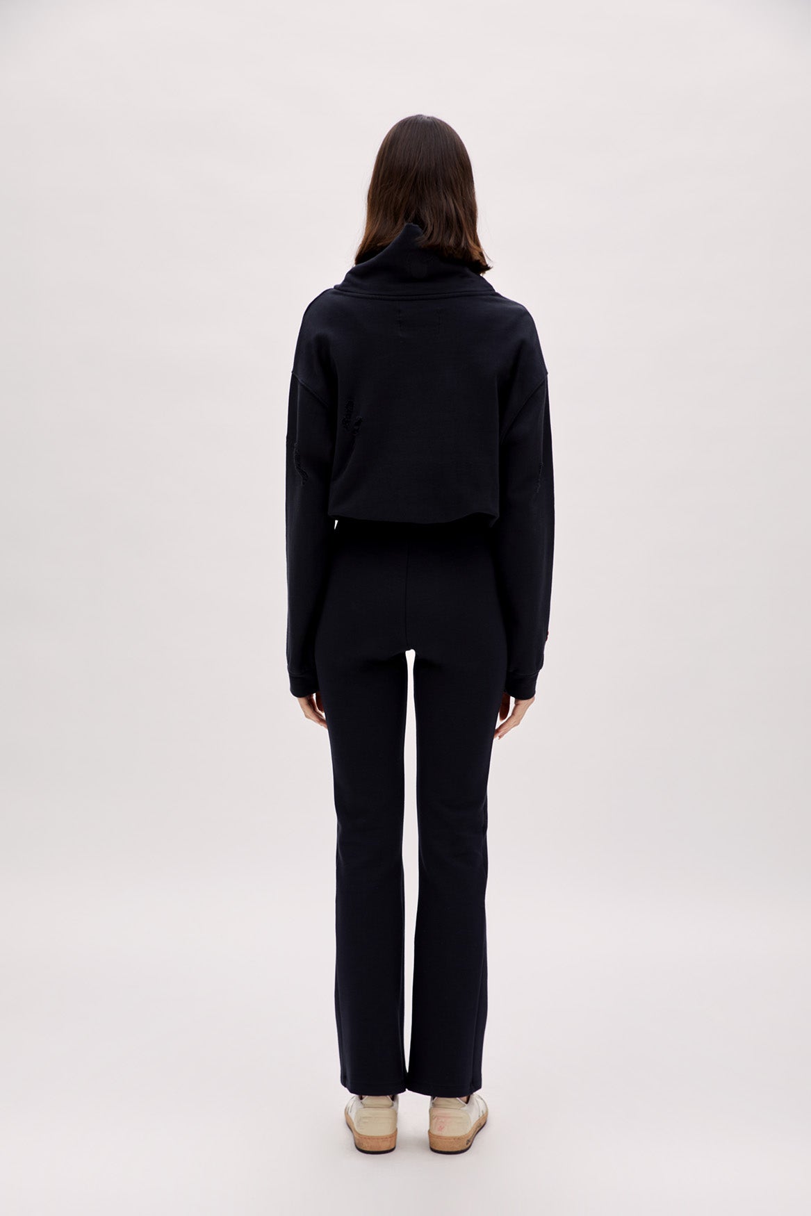 Boomerang Ripped Detail High Neck Sweatshirt