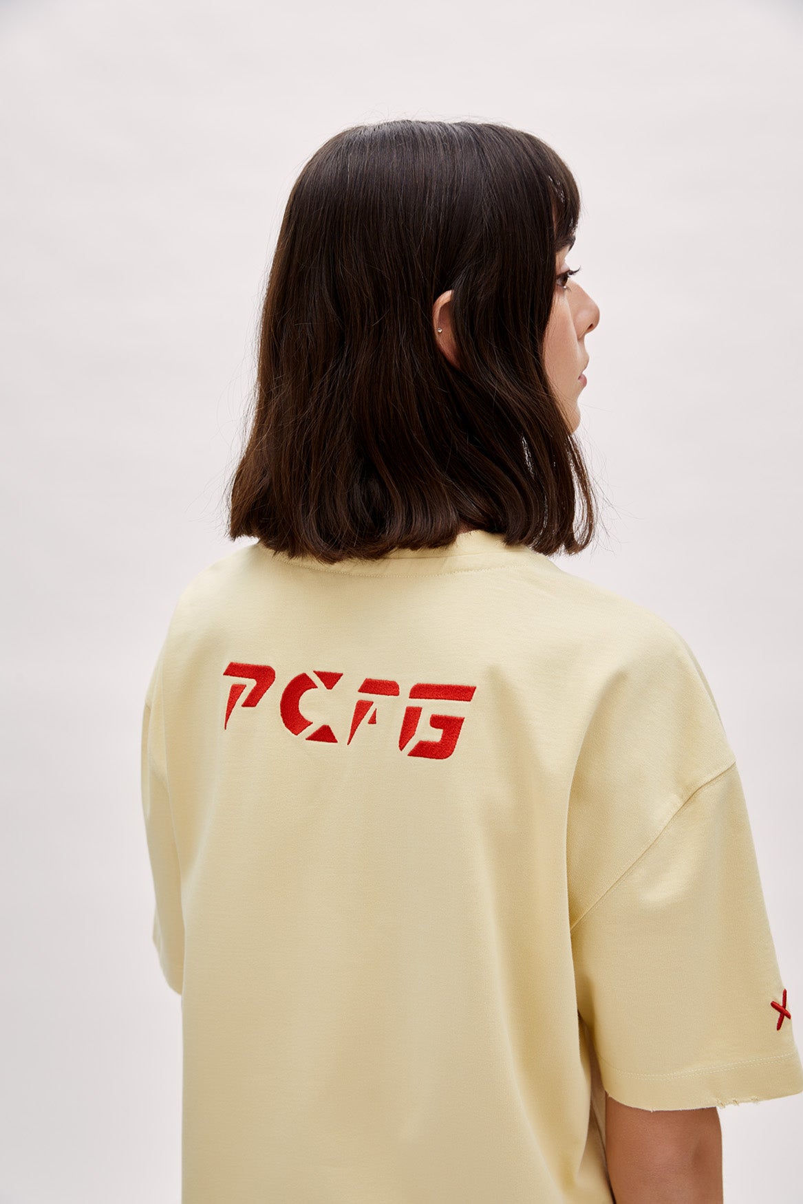 Cotton Destroyed Logo Tee - Chino Green