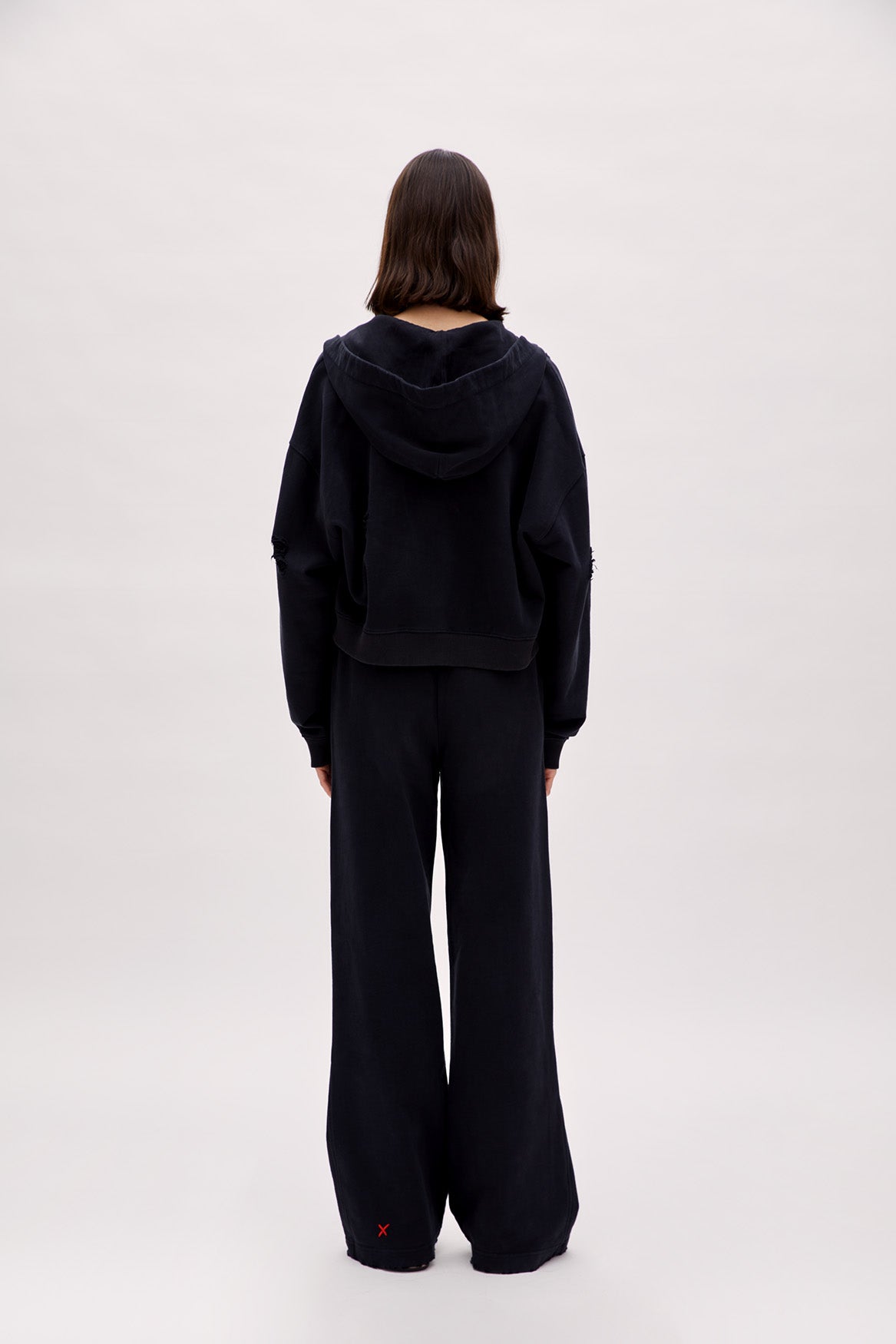 Boomerang Ripped Detail Zip-Up Hoodie