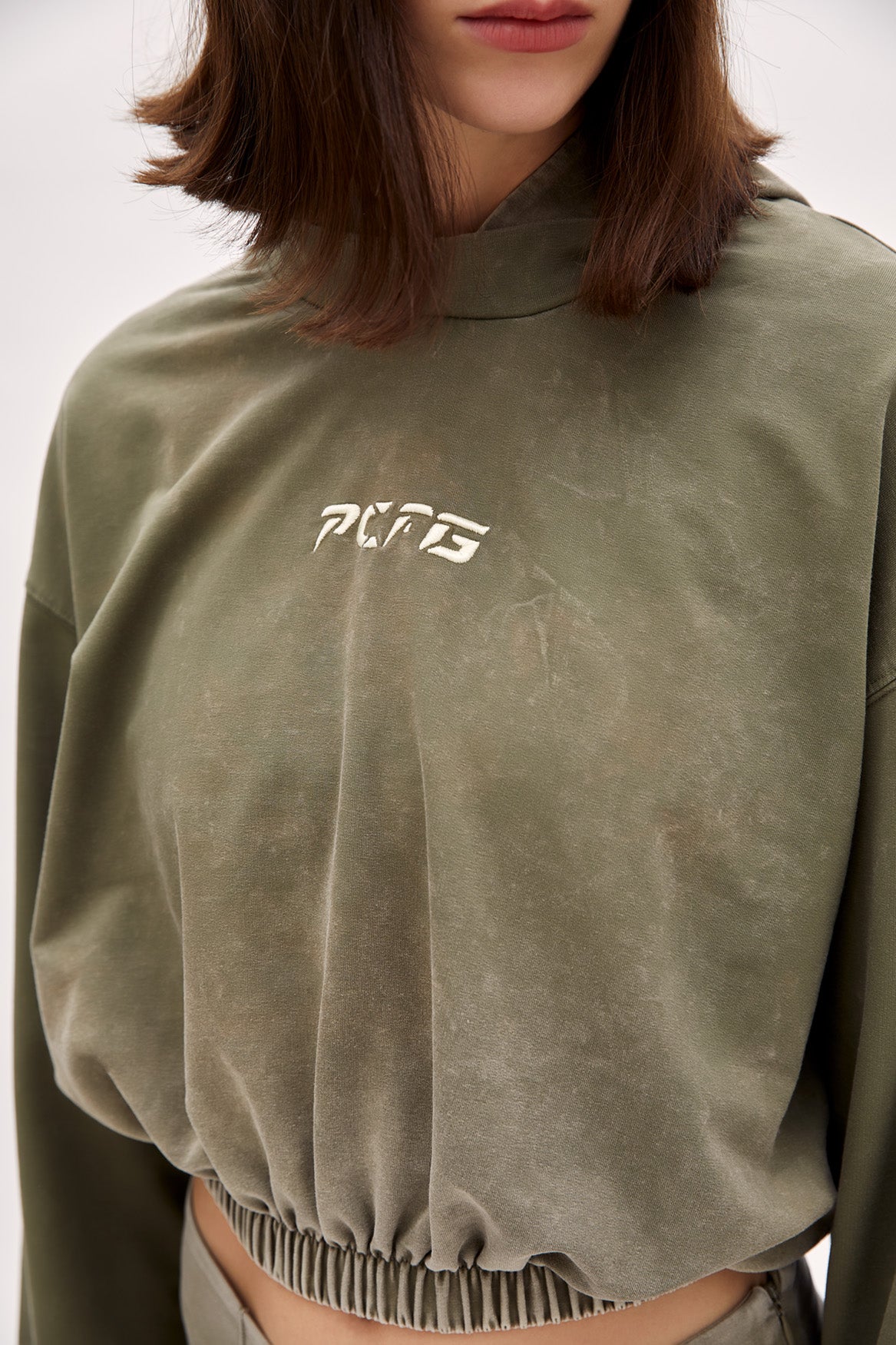 ACID WASHED CROP HOODIE